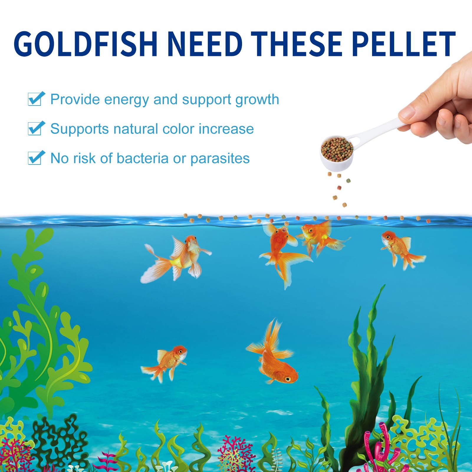 Pellets flotantes Dylan's cabin para koi, compatibles con peces de mayor tamaño y dietas diarias.