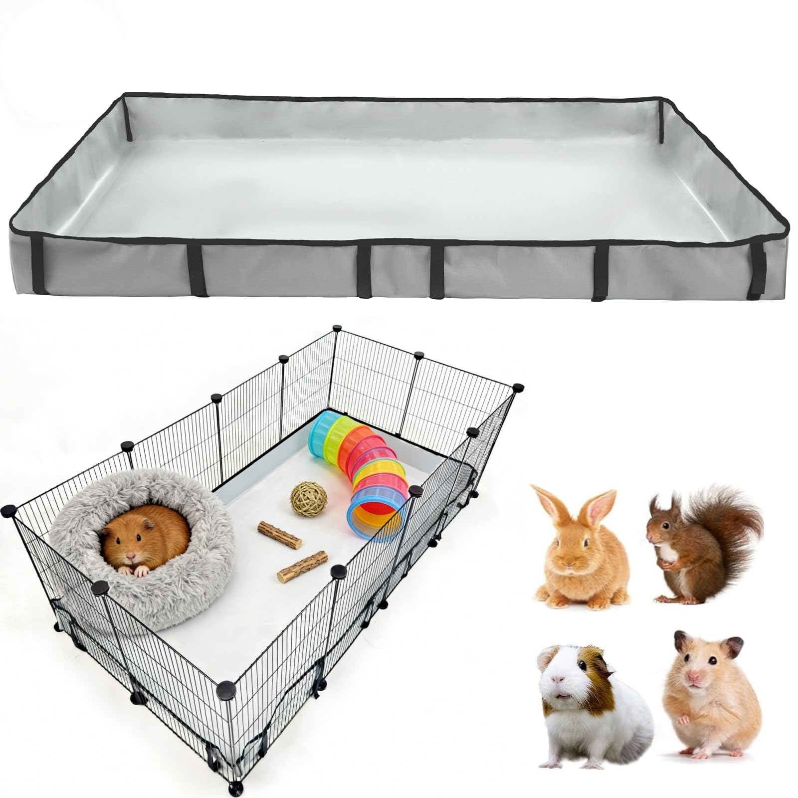 DZWLKJ forro de jaula para conejillo de indias, base impermeable 24x48 para seguridad y limpieza