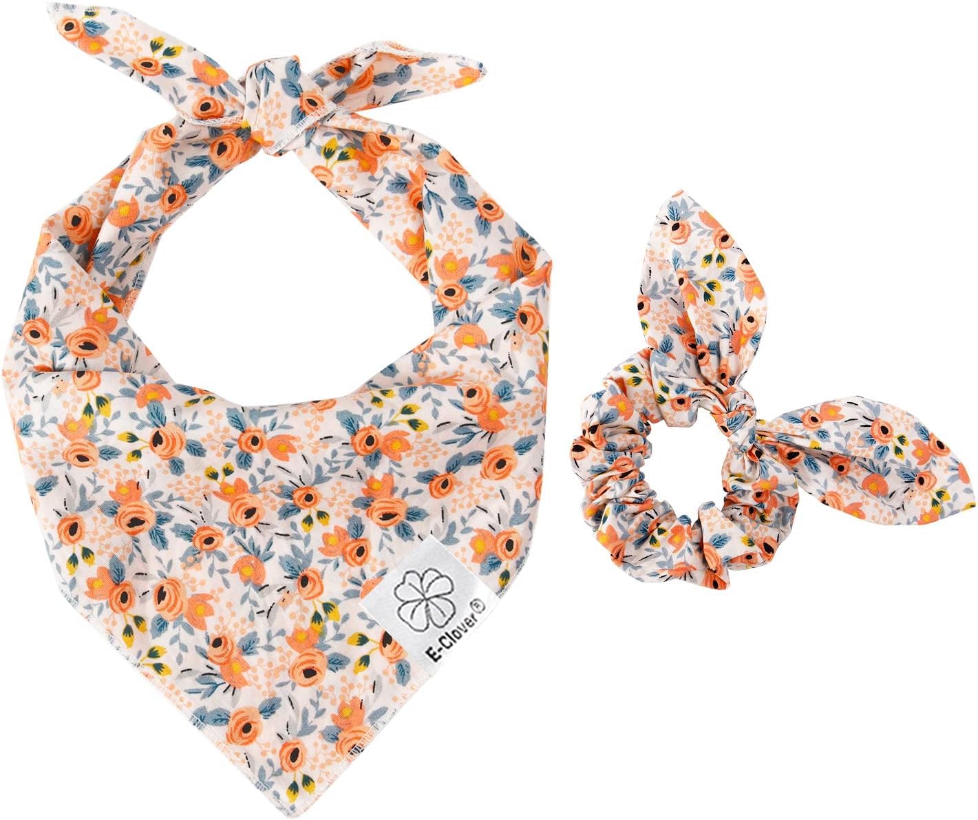 E-Clover bandana floral para perro, conjunto a juego, ideal para sesiones de fotos