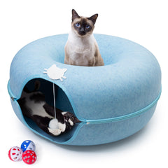 Meow Mansion de E & E's: cama-cueva grande para descanso cómodo de gatos.