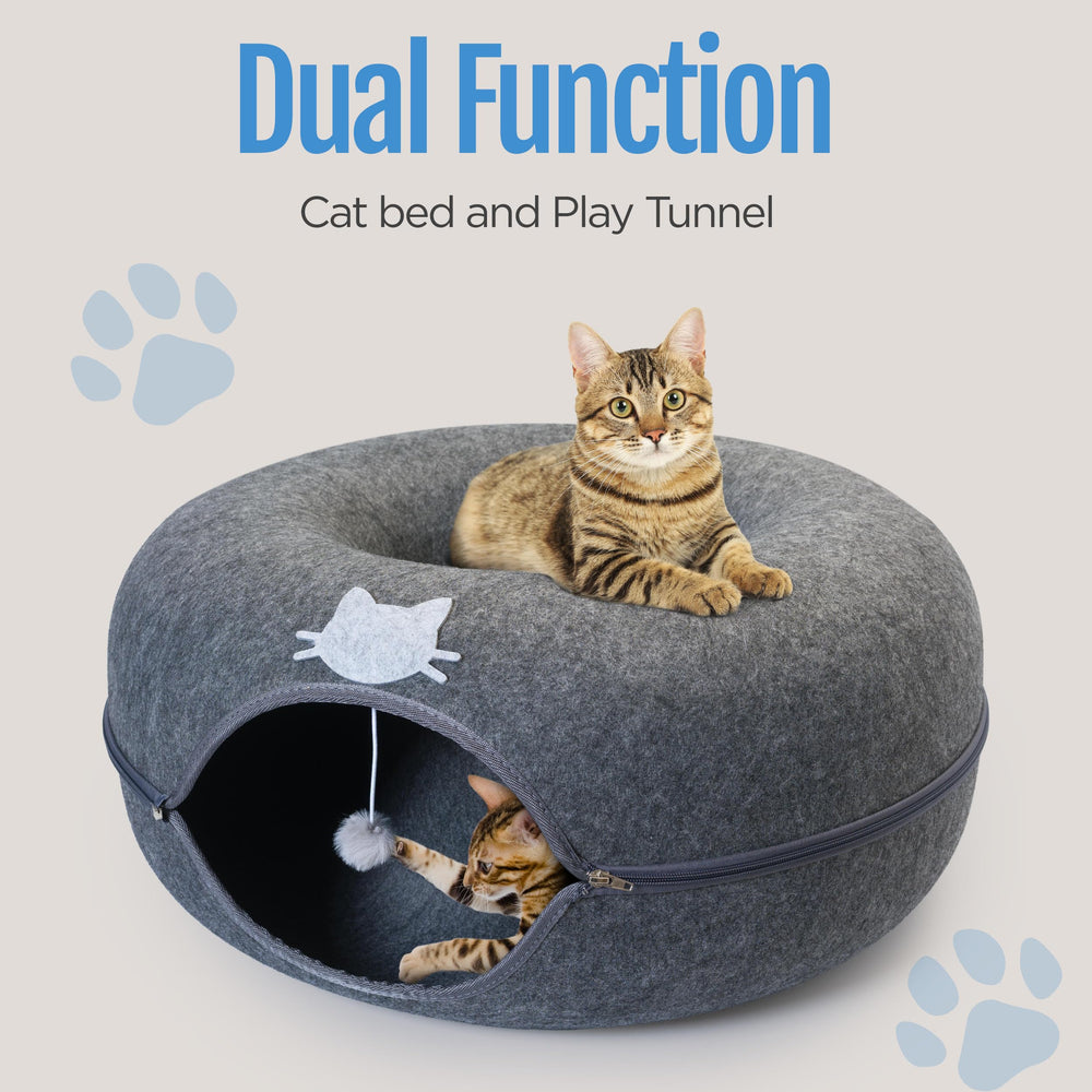 Meow Mansion: túnel desmontable para limpieza rápida.