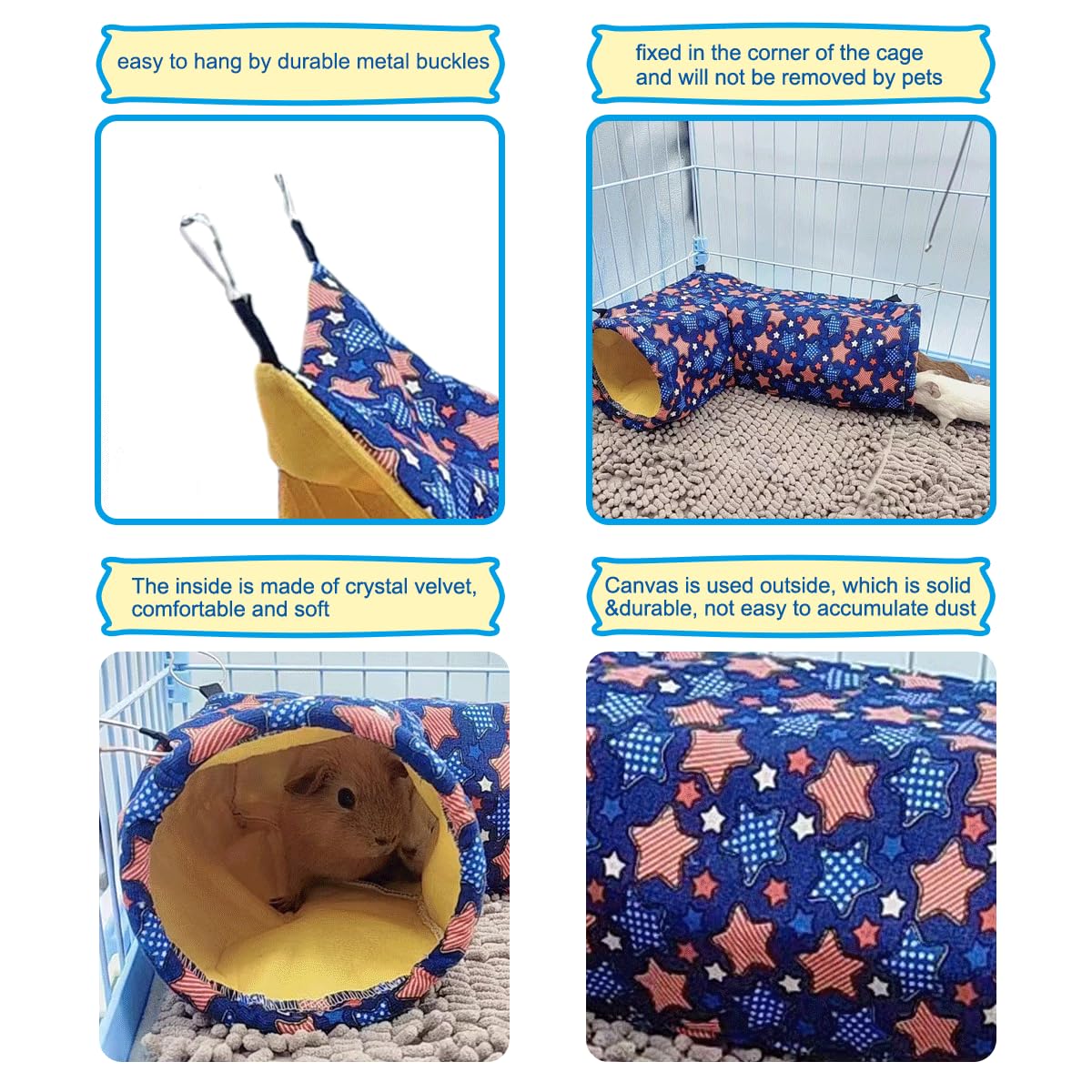 EAEDMY ferret and rat tunnel accessory creates fun pathways with easy setup.