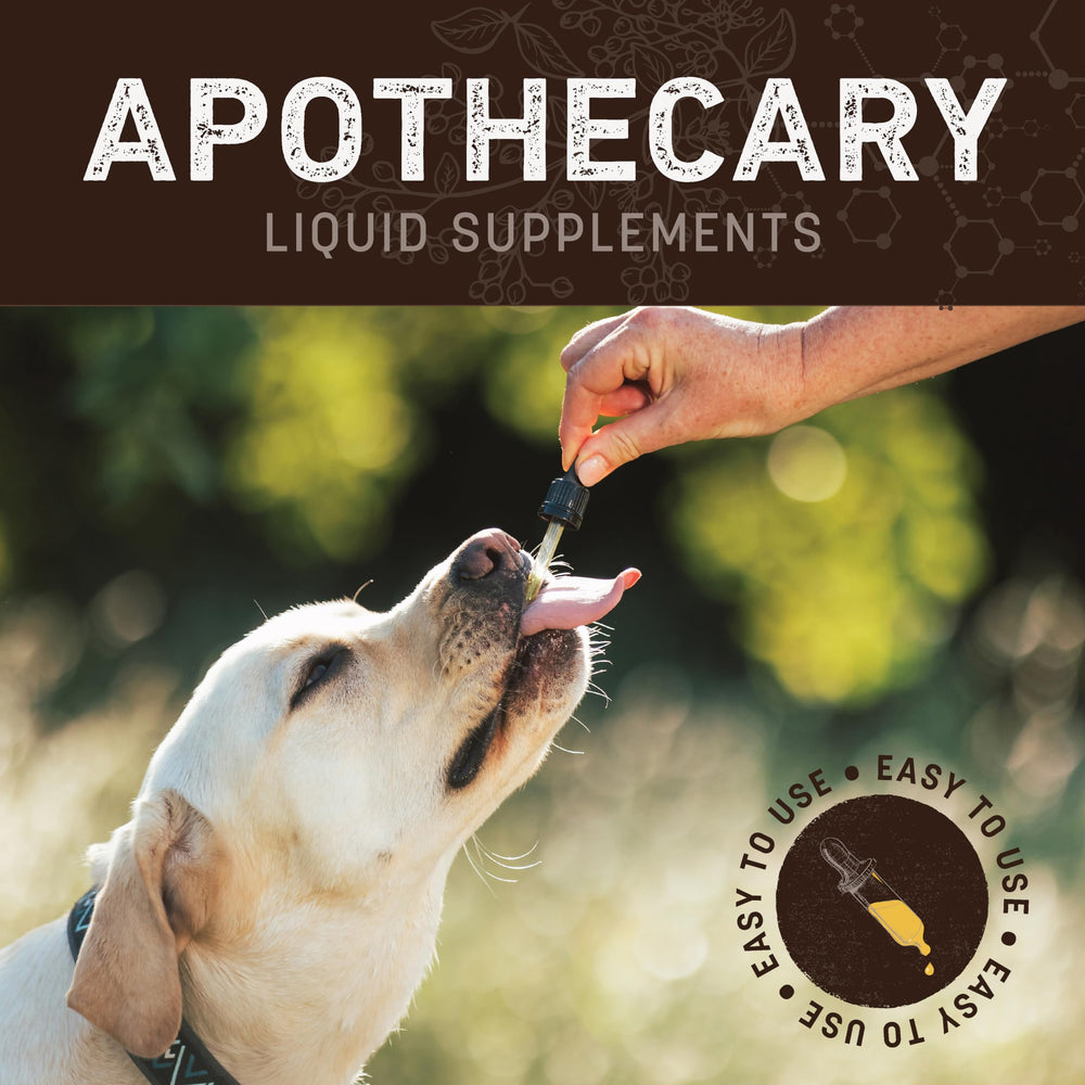 Earth Animal Apothecary fórmula veterinaria con hierbas para mascotas.