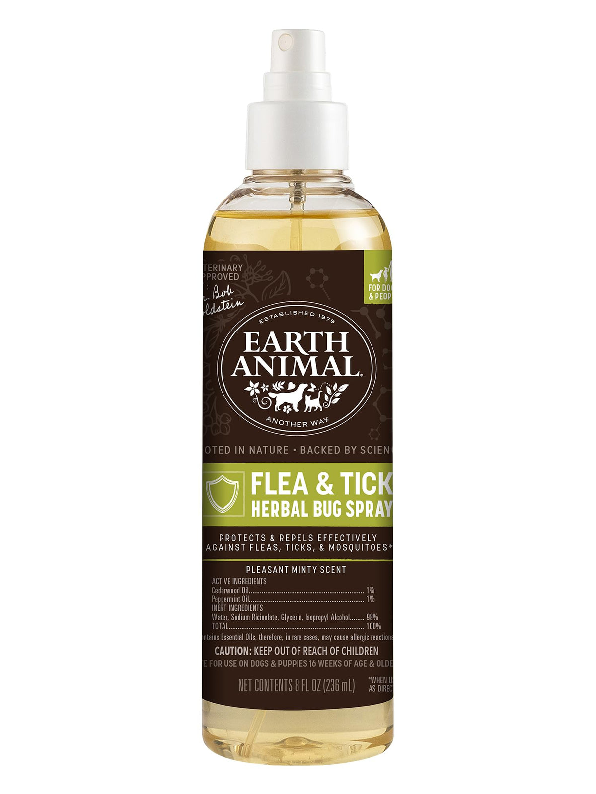 Spray Earth Animal Apothecary para pulgas y garrapatas, protección suave.