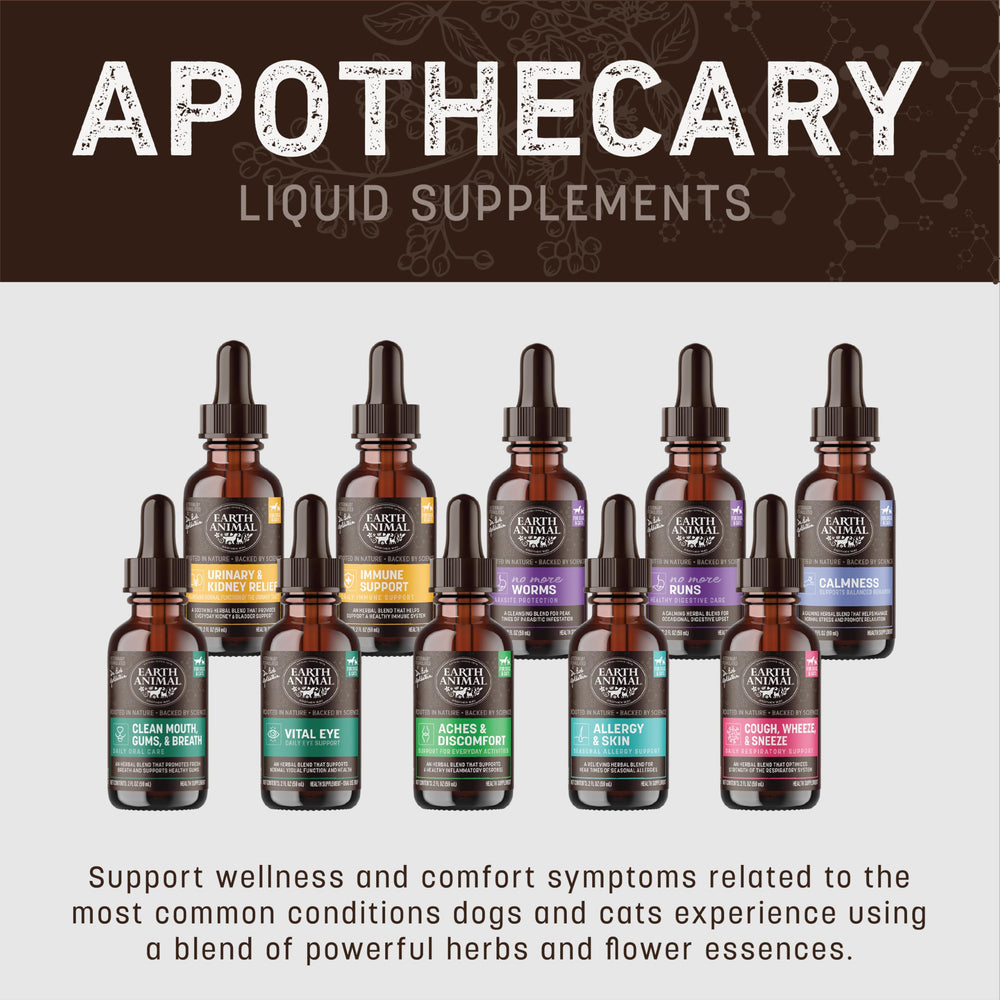 Earth Animal Apothecary gotas para uso diario en mascotas.