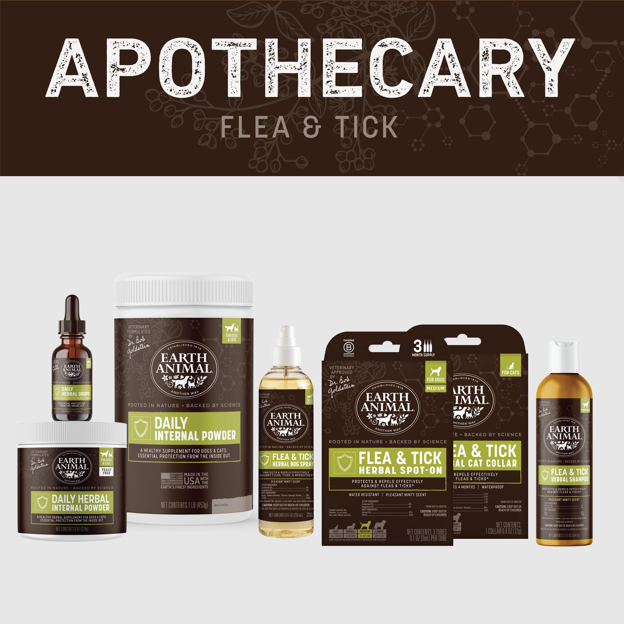Aceite menta en Earth Animal Apothecary para repeler insectos.