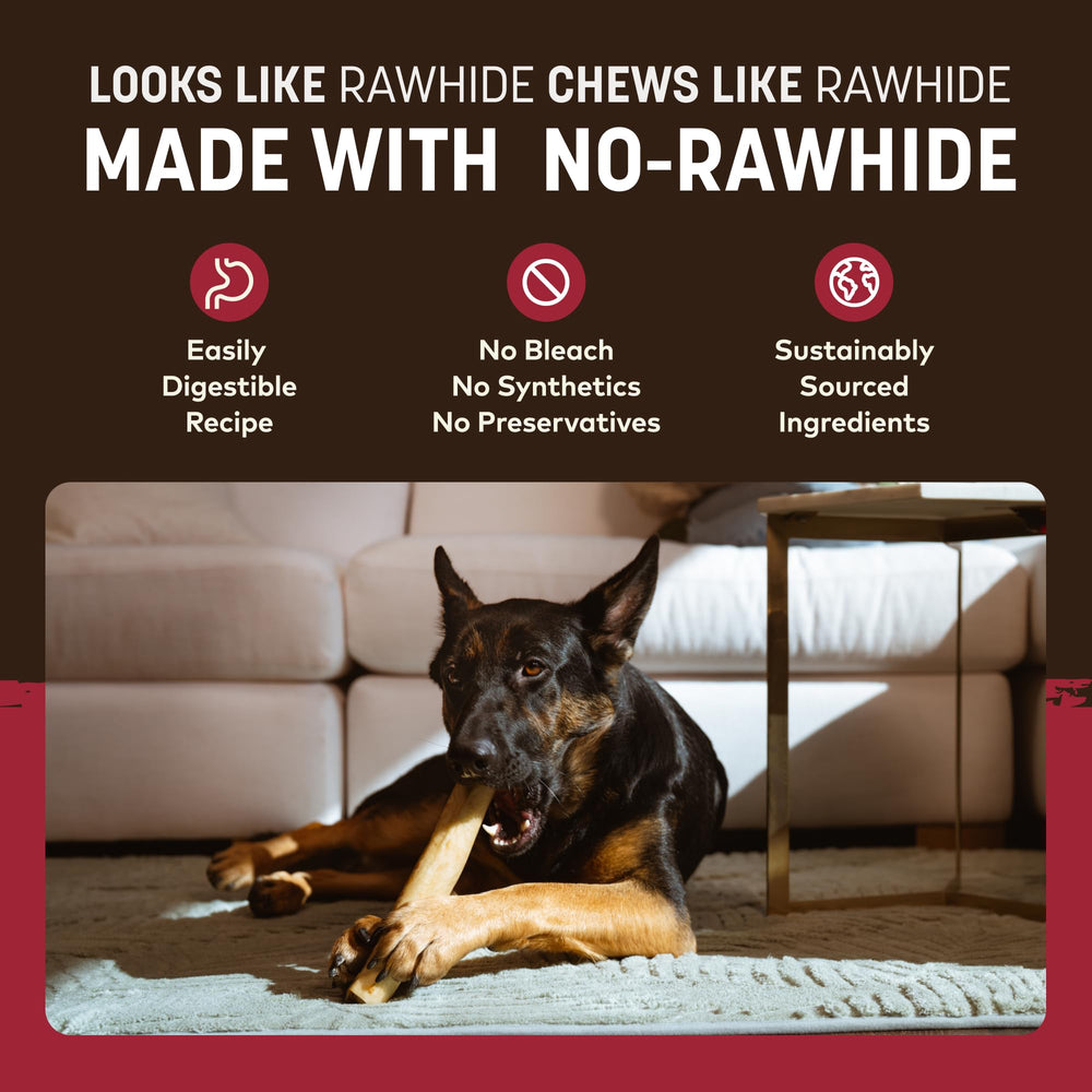 Earth Animal No Hide Chews, hecho en EE. UU., ingredientes puros.