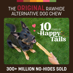Earth Animal No Hide Chews, sin piel, dos piezas para entretenimiento diario.
