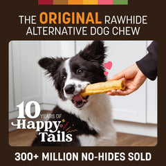 Earth Animal No Hide Chews sin piel, opción masticable sin blanqueadores para perros.