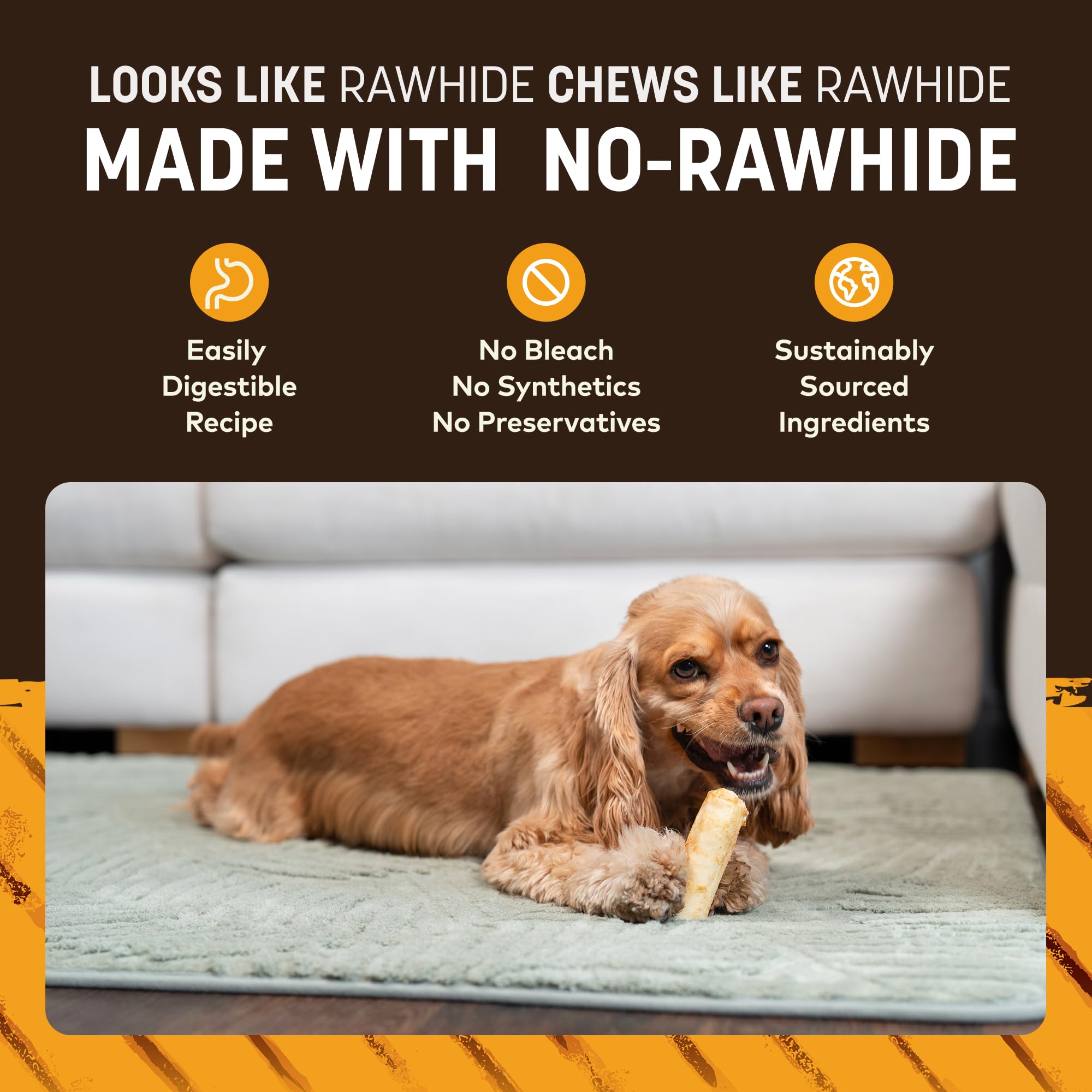 Earth Animal No Hide Chews, tamaño pequeño adecuado para perros de 10 a 39 libras.