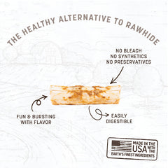 Earth Animal Rollos No-Hide de Venado, ingredientes simples para opción natural.
