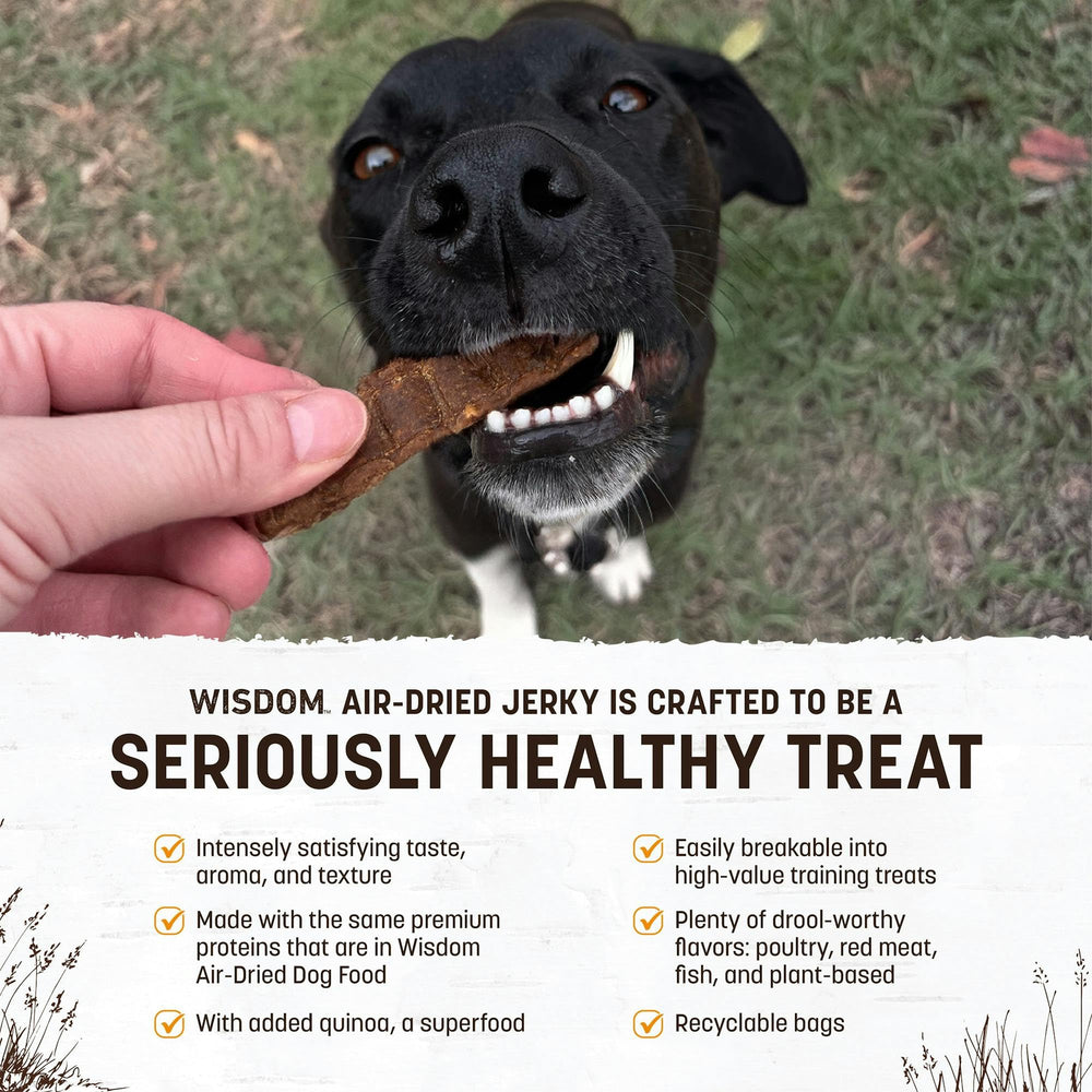 Earth Animal Wisdom Jerky: jerky de pollo premium para entrenamiento y recompensa.