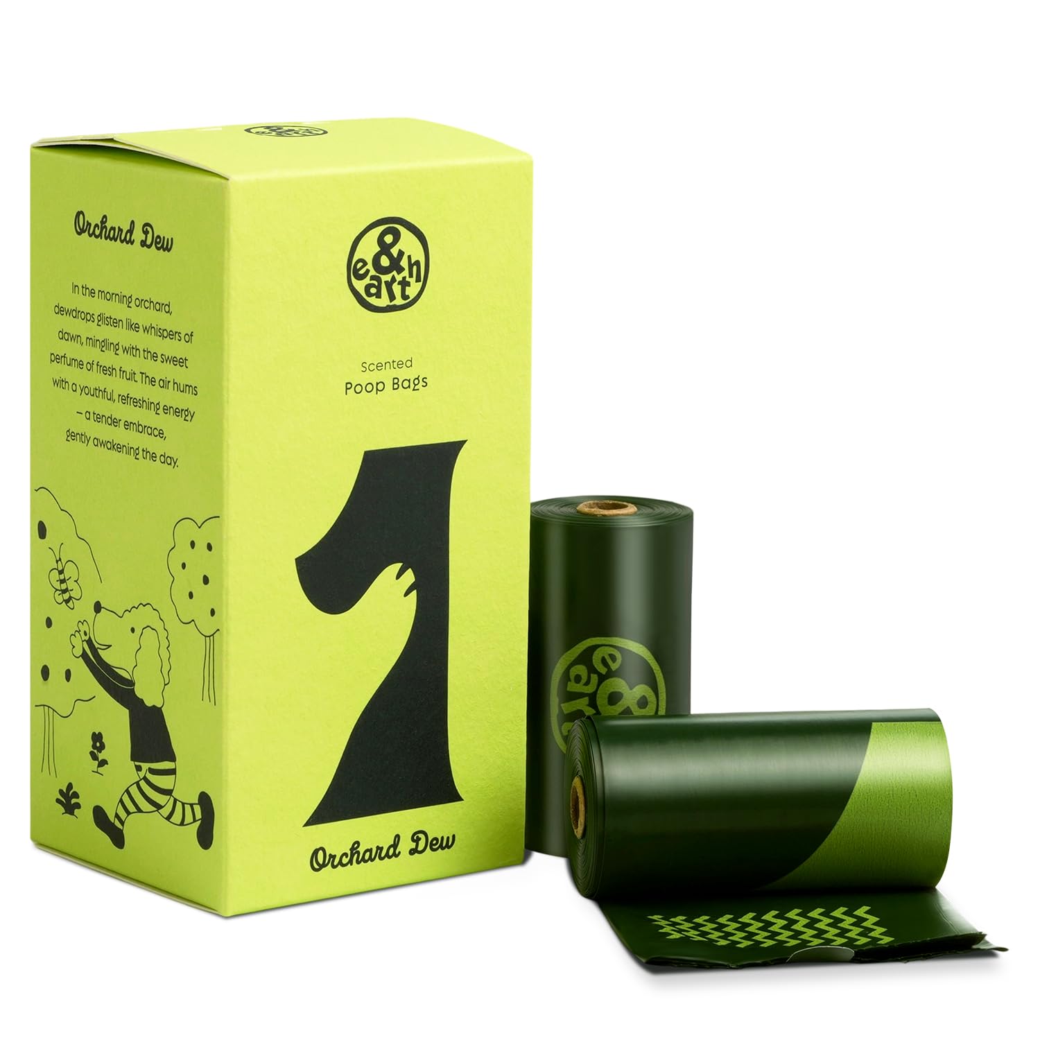 Las bolsas &earth para excrementos de perro con aroma a higo, tamaño 9x13, para paseos diarios.