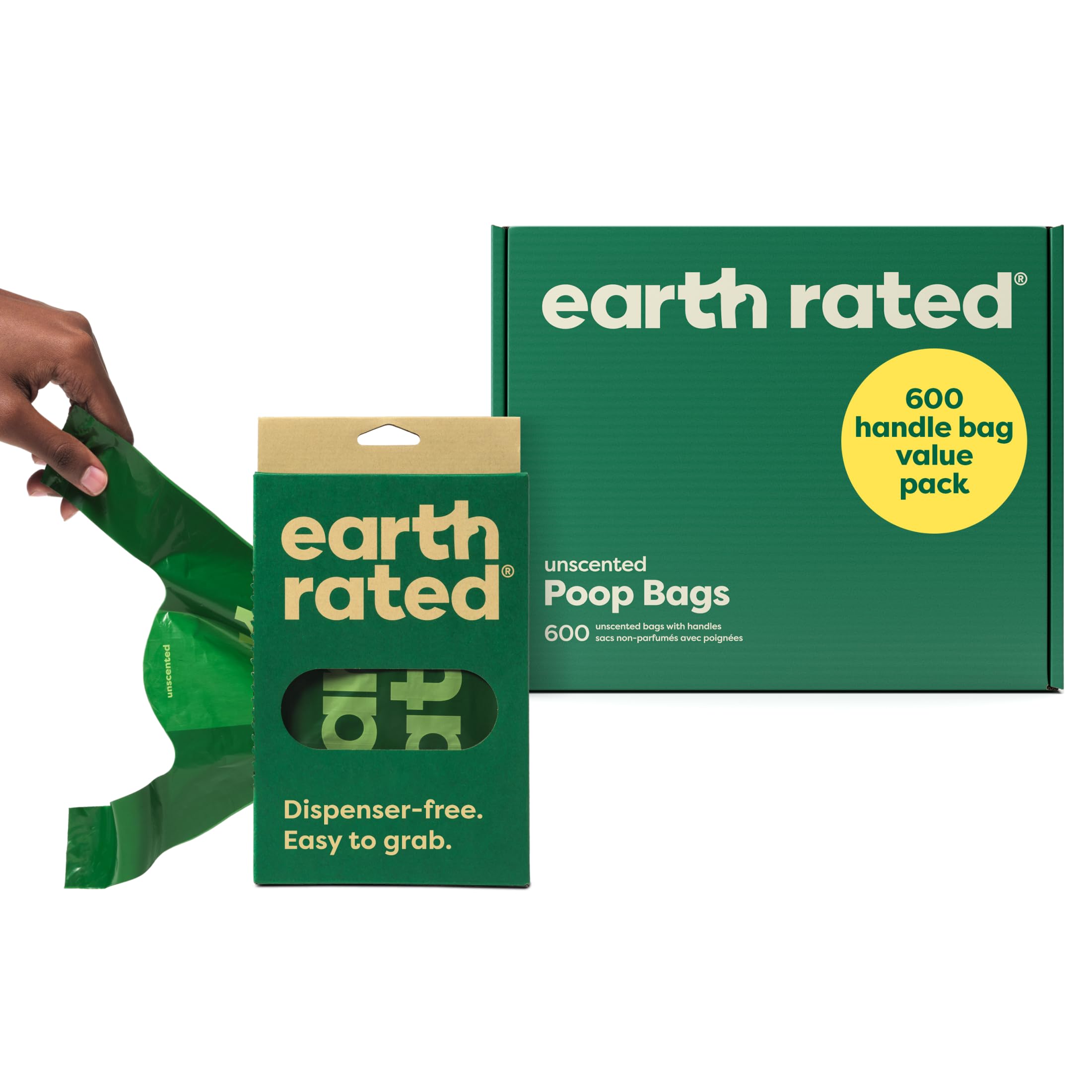 Earth Rated bolsas para perros con asas, rápidas de atar para paseos limpios.