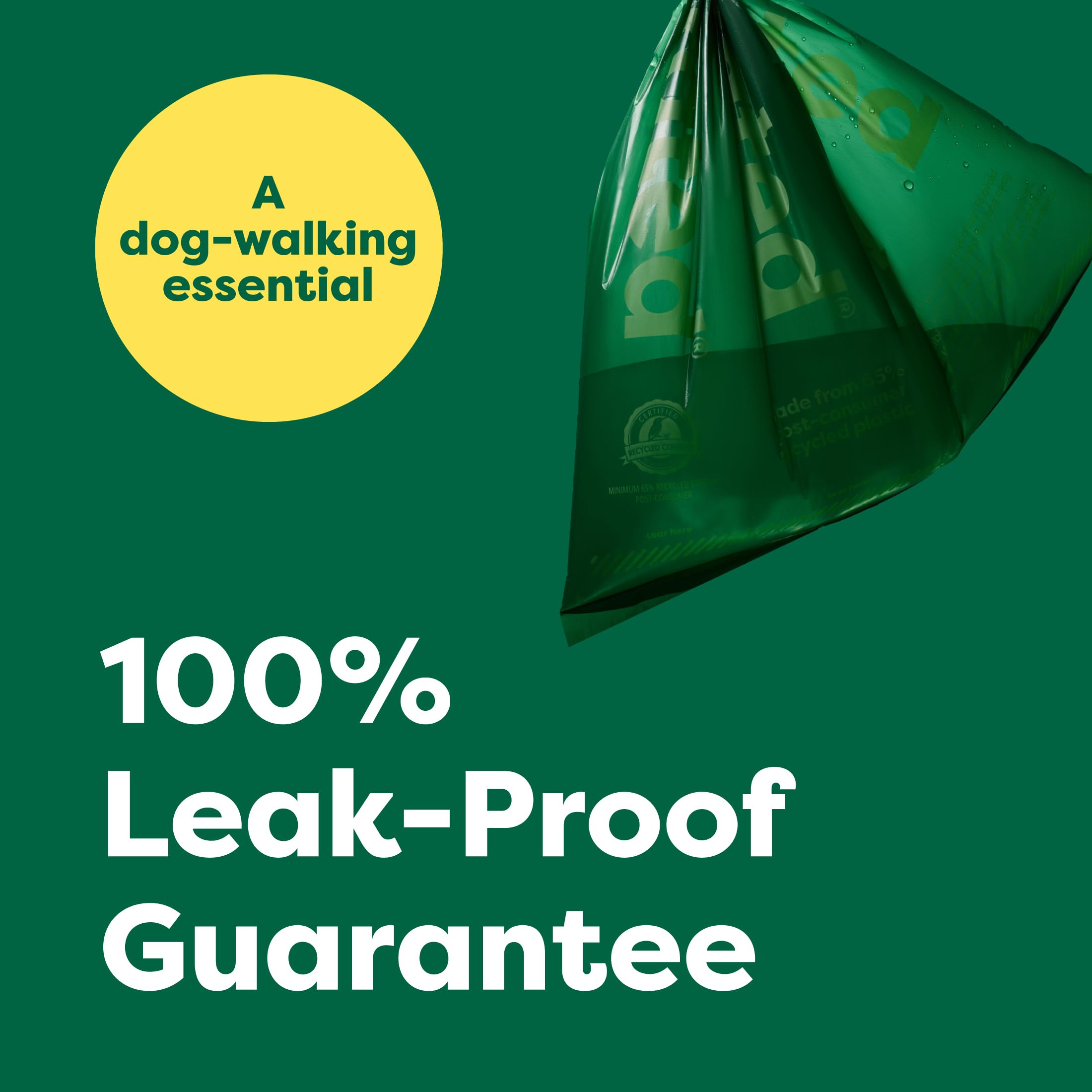 Earth Rated portabolsas caca perro, enganche con clic y bloqueo para paseos seguros