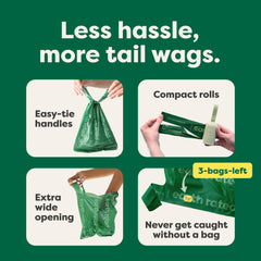 Earth Rated uso fácil: jalar y separar una bolsa sin complicaciones.