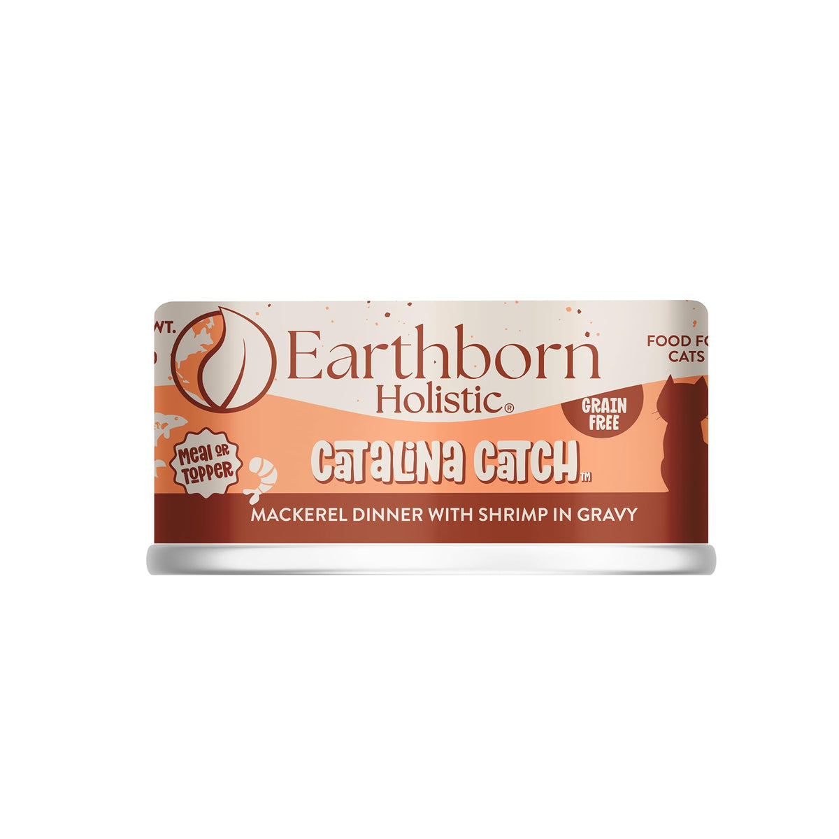 Earthborn Holistic Catalina Catch lata frontal, proteína de alta calidad para gatos.