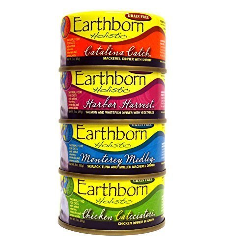 Earthborn Holistic Gatos: pack variedad 12 latas de 3 oz para alimentación completa y sabrosa