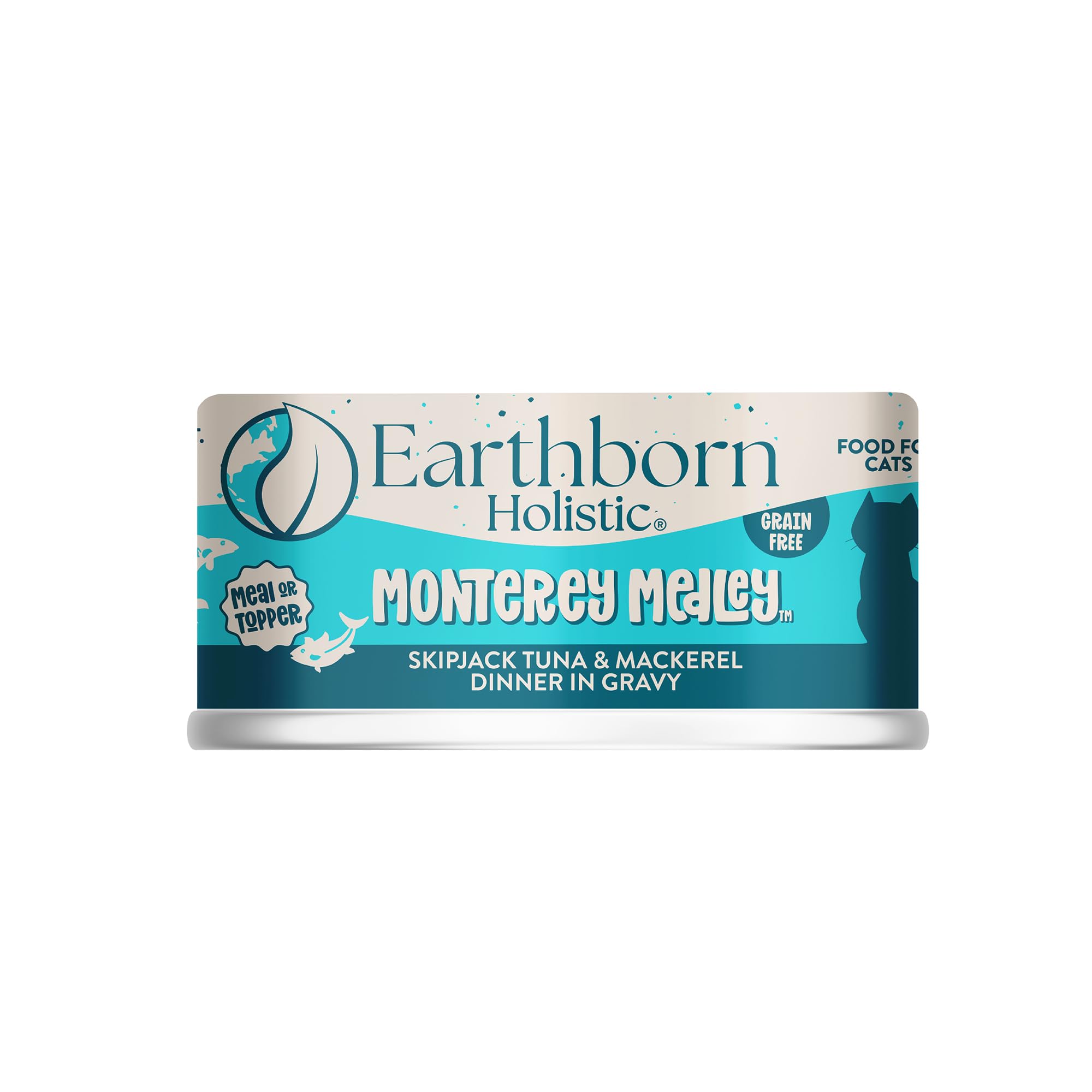 Earthborn Holistic Monterey Medley: lata con atún skipjack y caballa, ideal como comida principal.