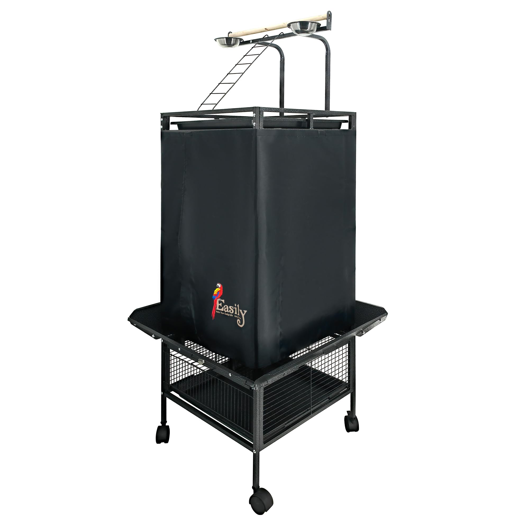Cobertor Easily para jaula grande con tapa de juego, reduce estímulos y favorece descanso.