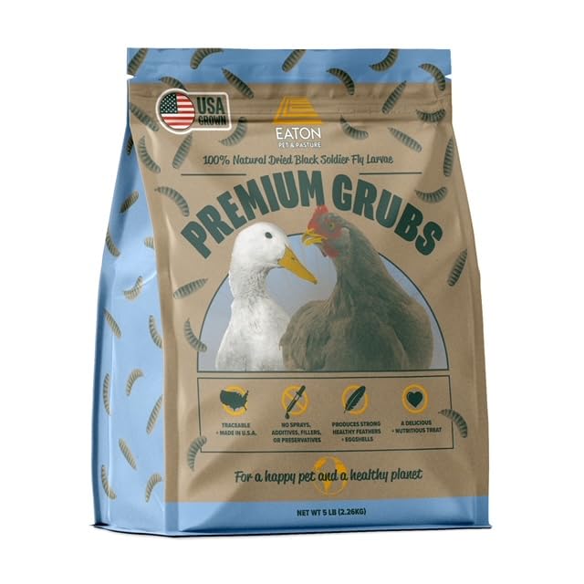 Eaton Pet and Pasture: larvas mosca soldado negra para aves, snack nutritivo.