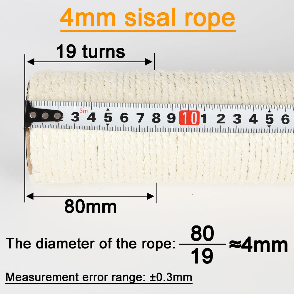 ECCIBOUN poste sisal M10 40 cm, compatible con árbol para gatos.