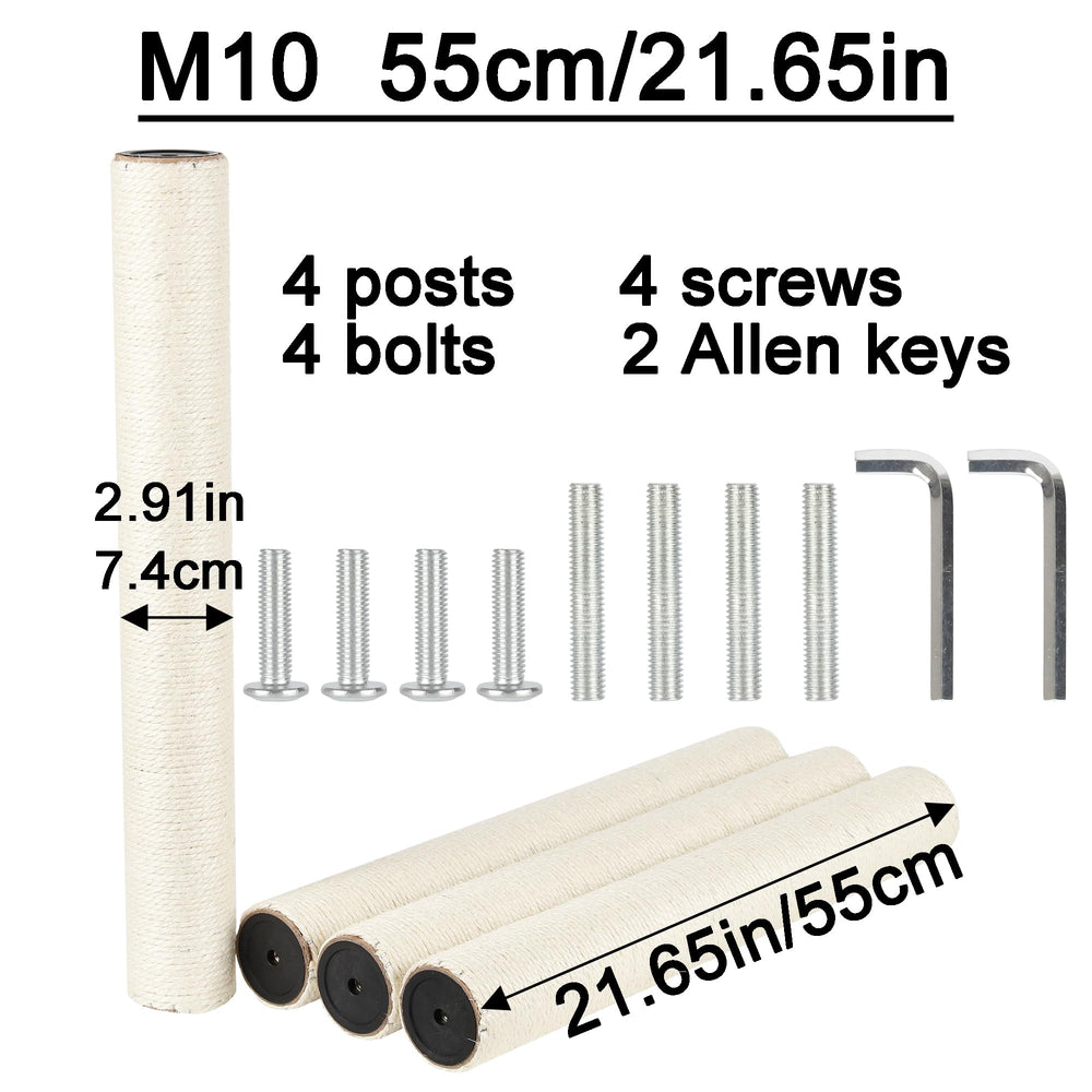 ECCIBOUN poste de sisal M10 de 50 cm, ideal para rascado diario.