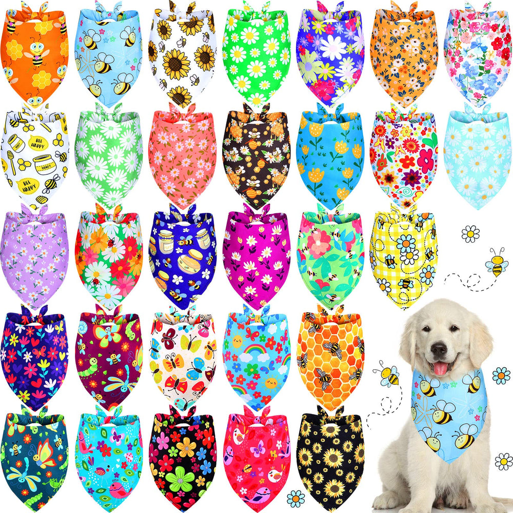 Eccliy bandana para perro con flores primaverales, ideal para fotos y paseos.
