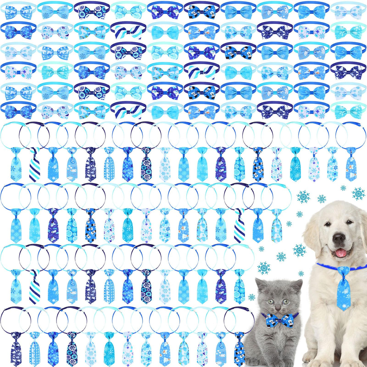 Eccliy lazo de invierno para perro con copos de nieve, ideal para fiestas