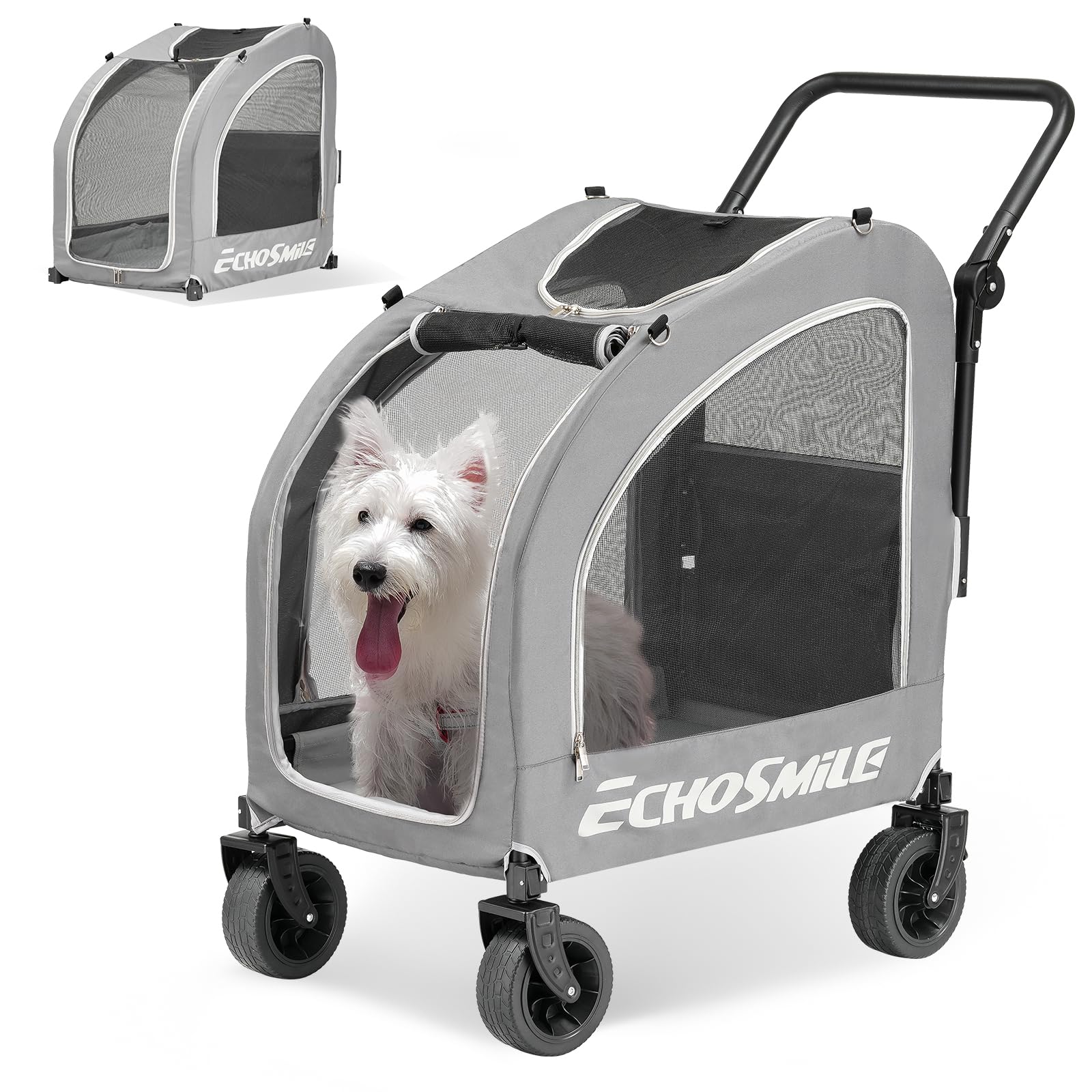 EchoSmile carrito de mascotas con espacio ventilado para mayor comodidad del animal