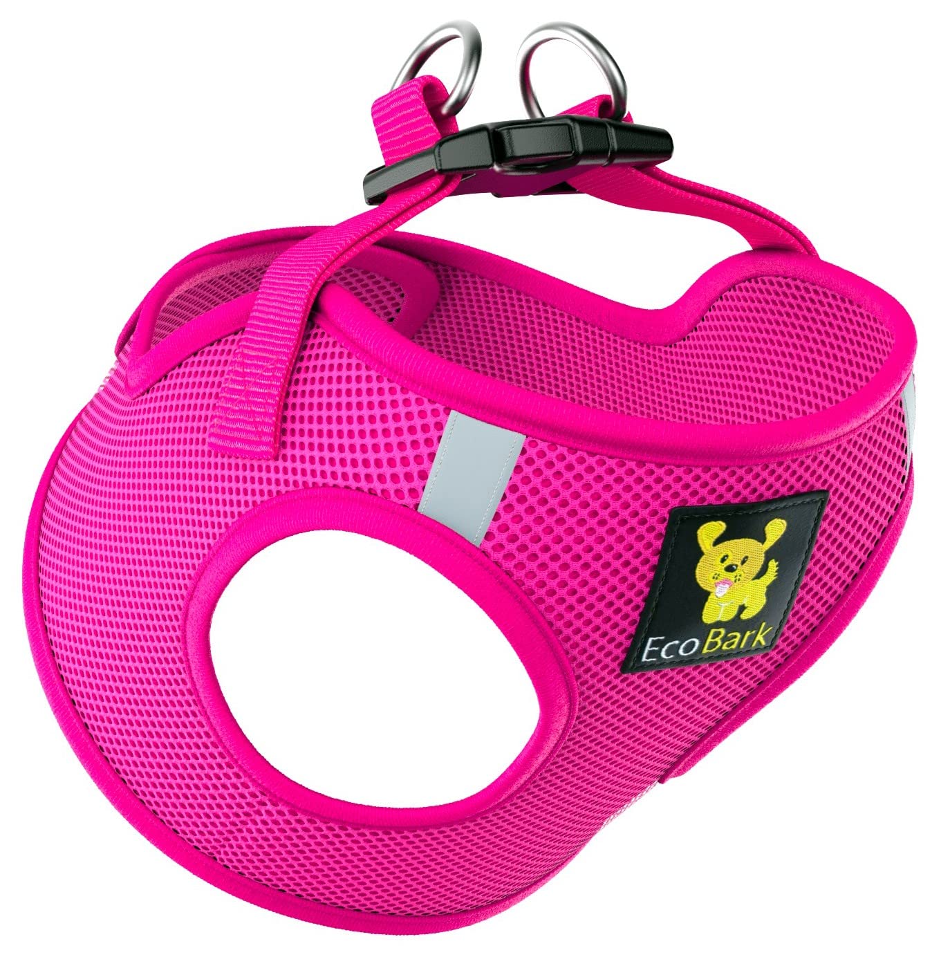 EcoBark arnés rosado mediano ideal para paseos y entrenamiento.