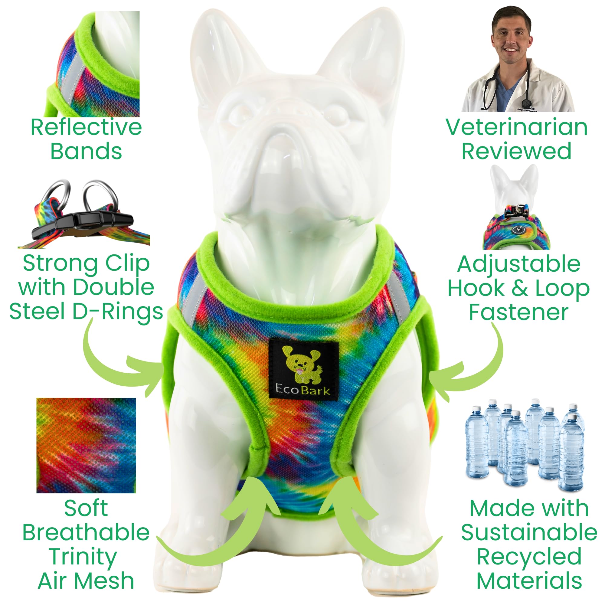 EcoBark Step in: correas ajuste para un ajuste seguro y personalizado.