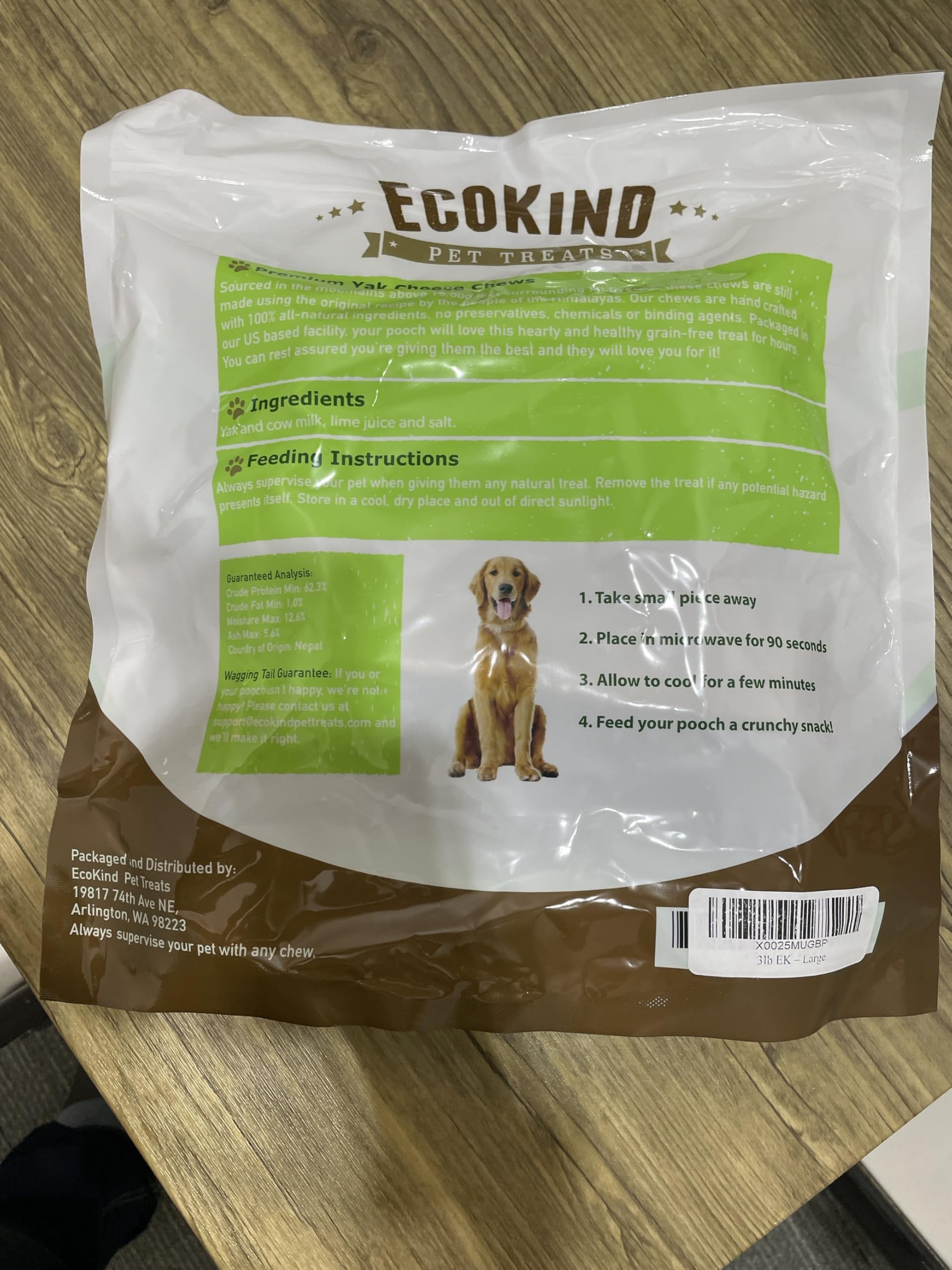 EcoKind Premium Gold Yak Cheese Himalaya: trozos de leche de yak y vaca pasteurizada.