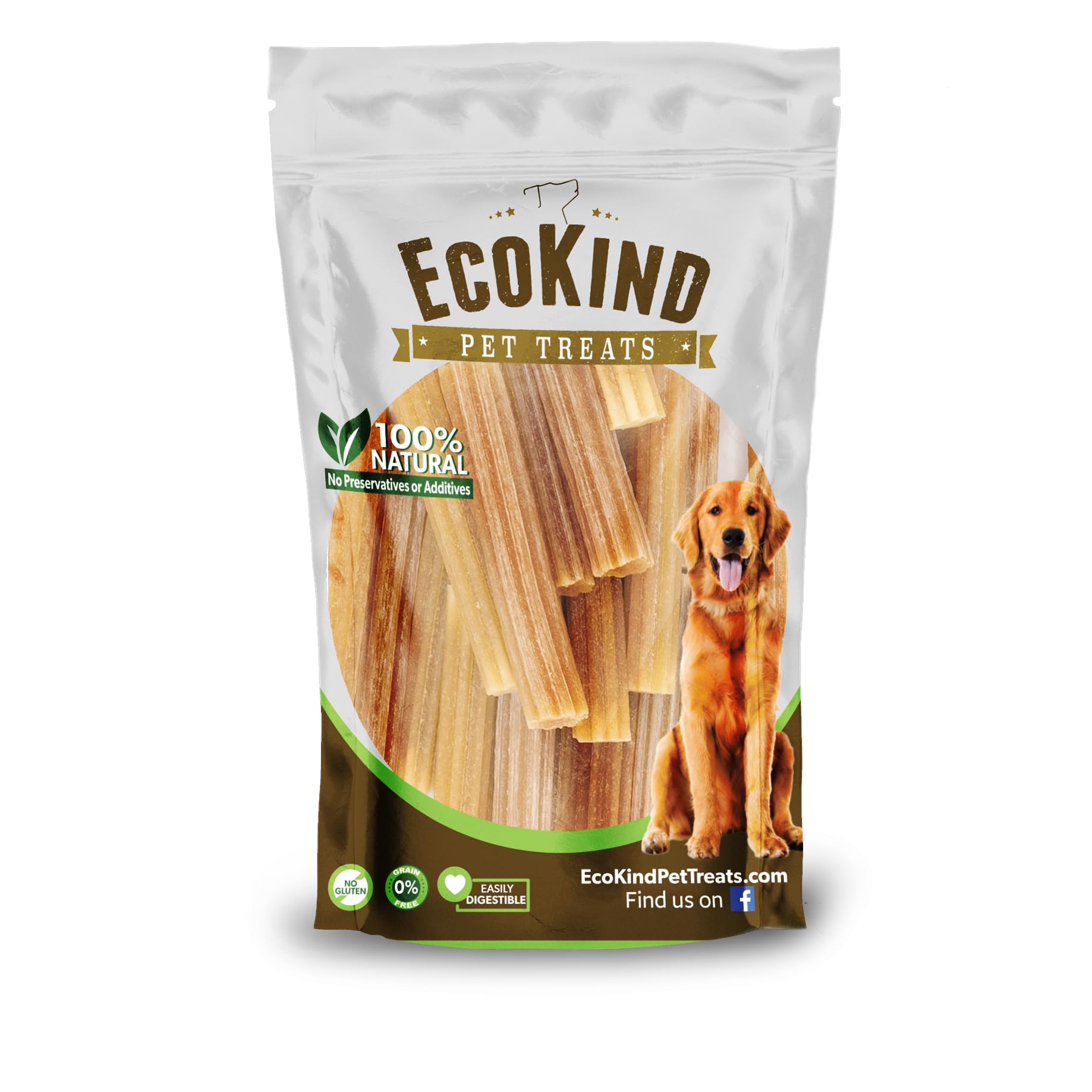 EcoKind Churro dorado tamaño 6-8 pulgadas: piezas grandes para masticar