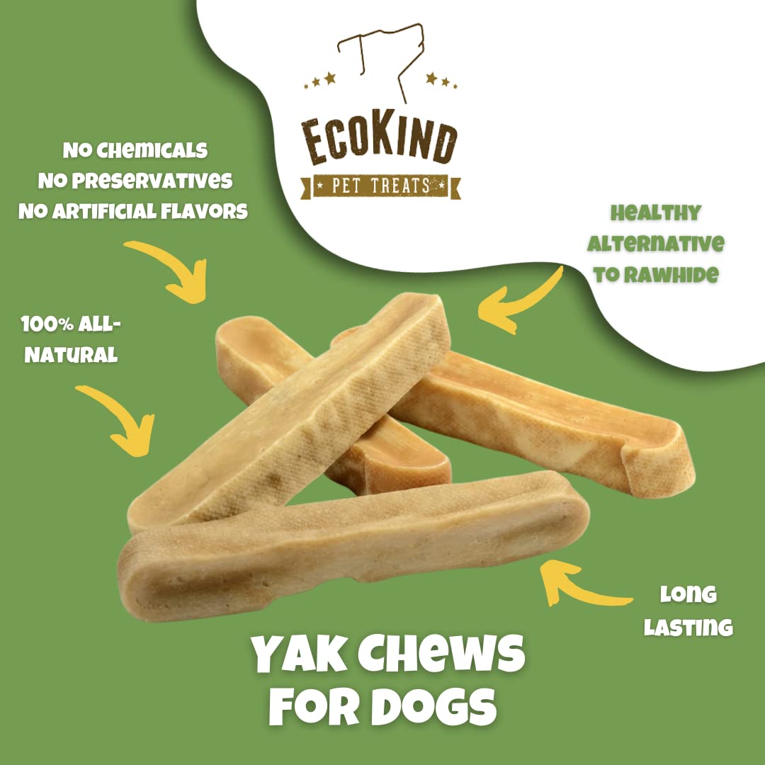 EcoKind Yak chews, tres ingredientes, opción natural para perros.