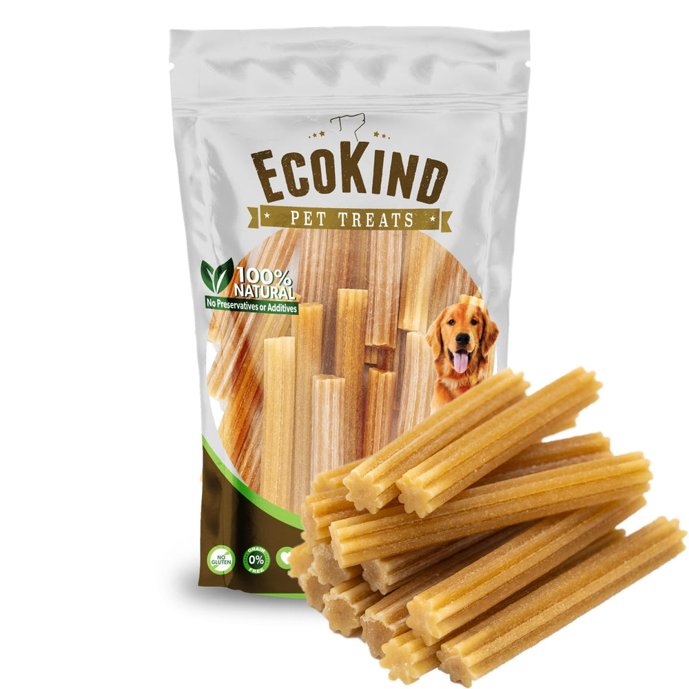 EcoKind: envase visible del churro sabor tocino para perros, ideal para entretenimiento.