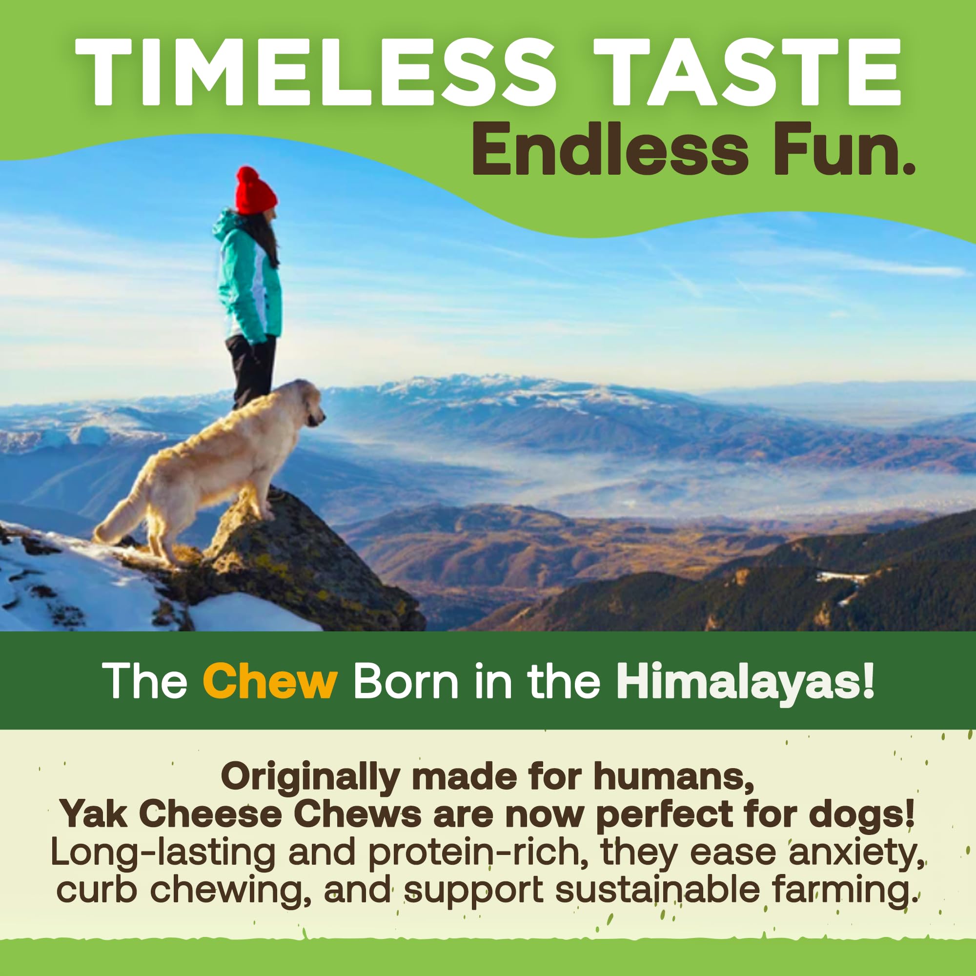 EcoKind Premium Gold Monster Yak Cheese Himalaya mantiene entretenidos a perros grandes por horas.