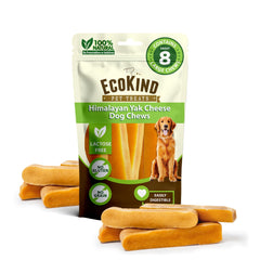 EcoKind quesos de yak, hueso largo para perros grandes, masticación prolongada.