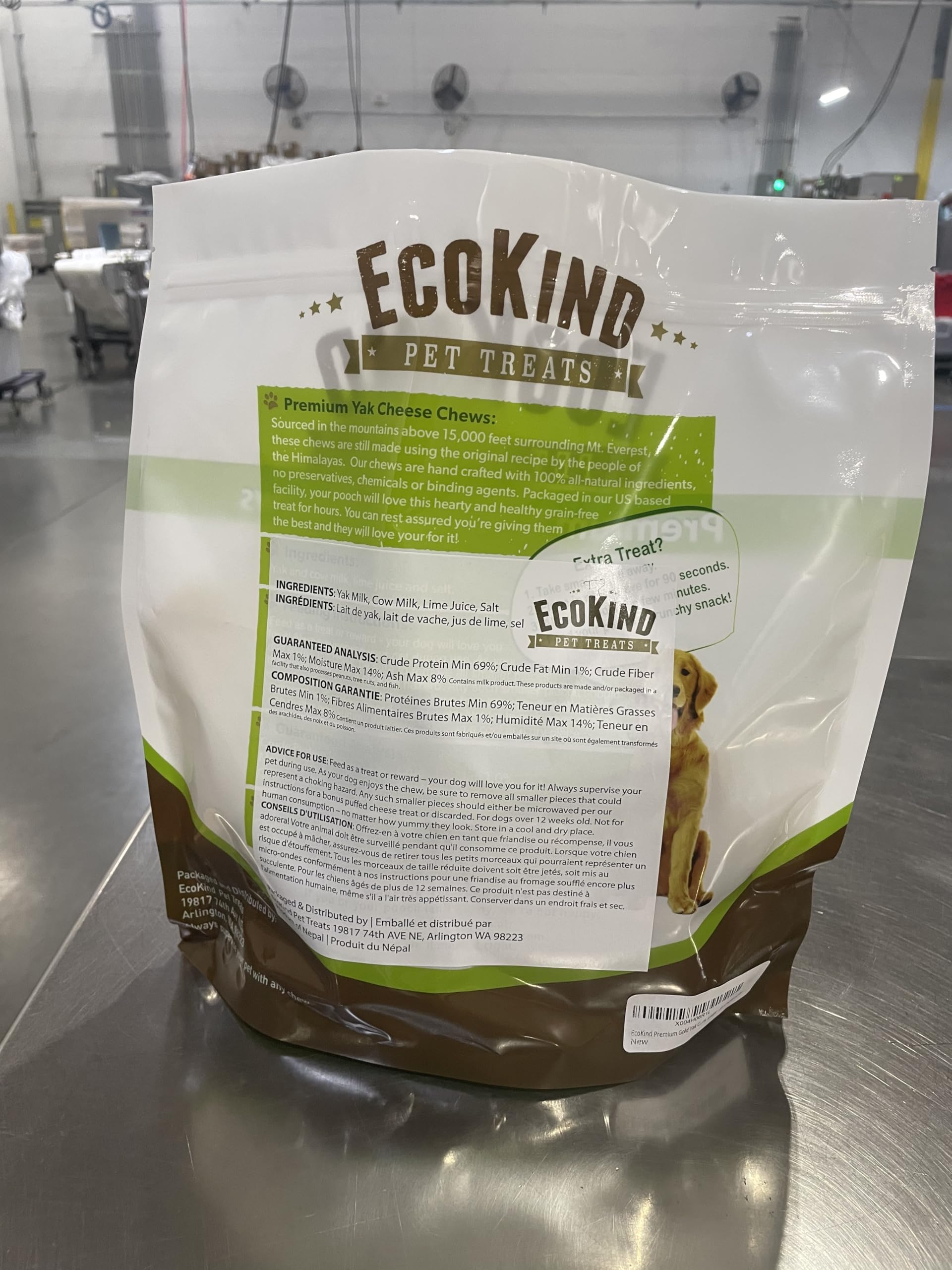 Masticables EcoKind Yak Dorado de 6-8 pulgadas para perros grandes