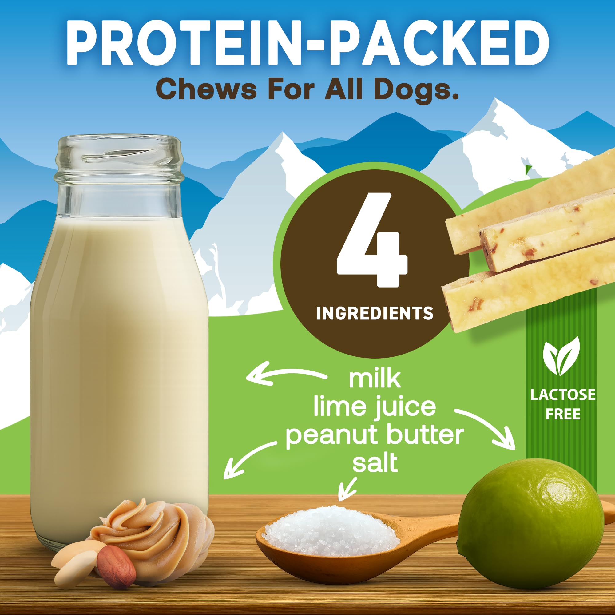 EcoKind quesos yak Himalaya para perros grandes con sabor mantequilla de maní.