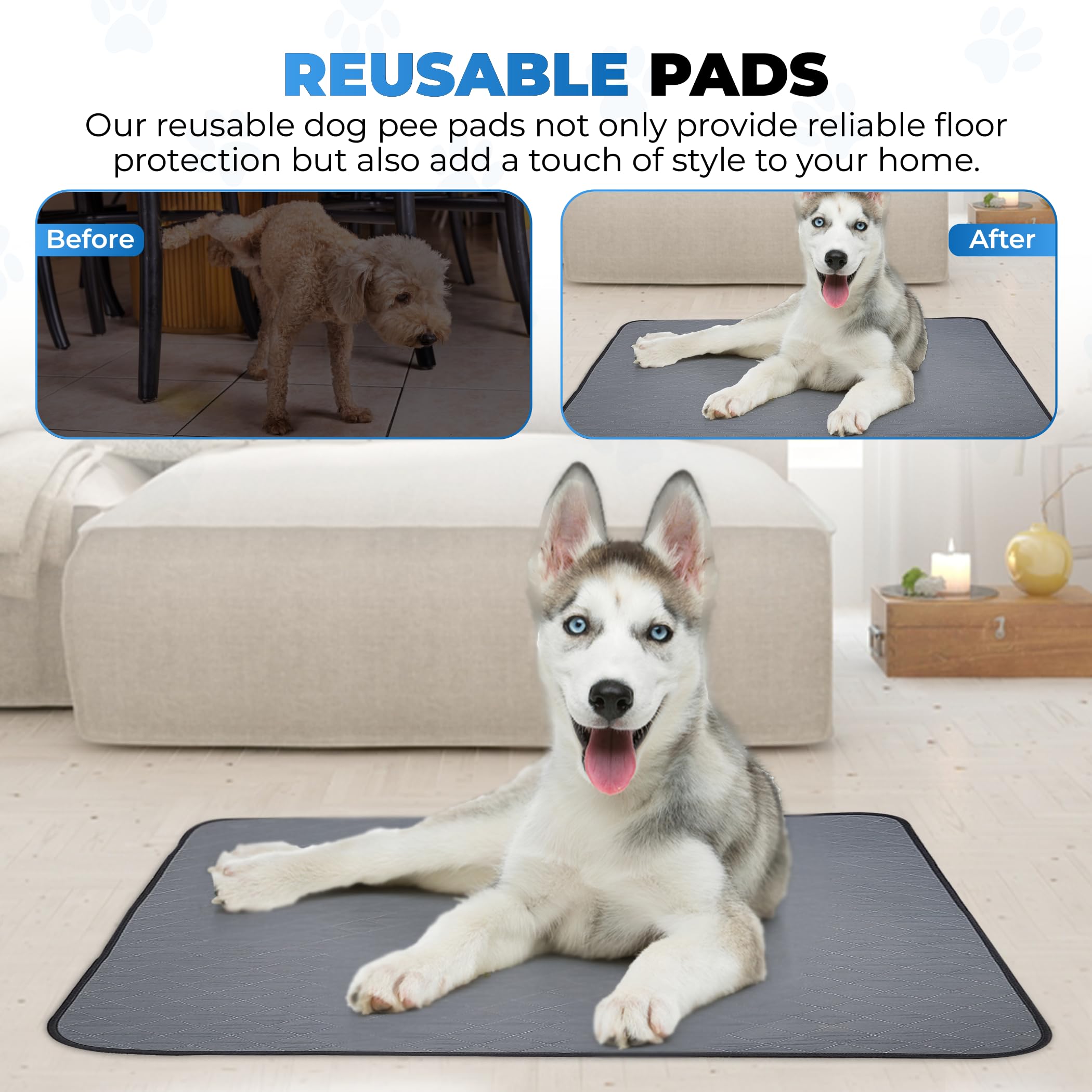 EcoLoo Pad fondo impermeable, protege suelos y tapizados con seguridad.