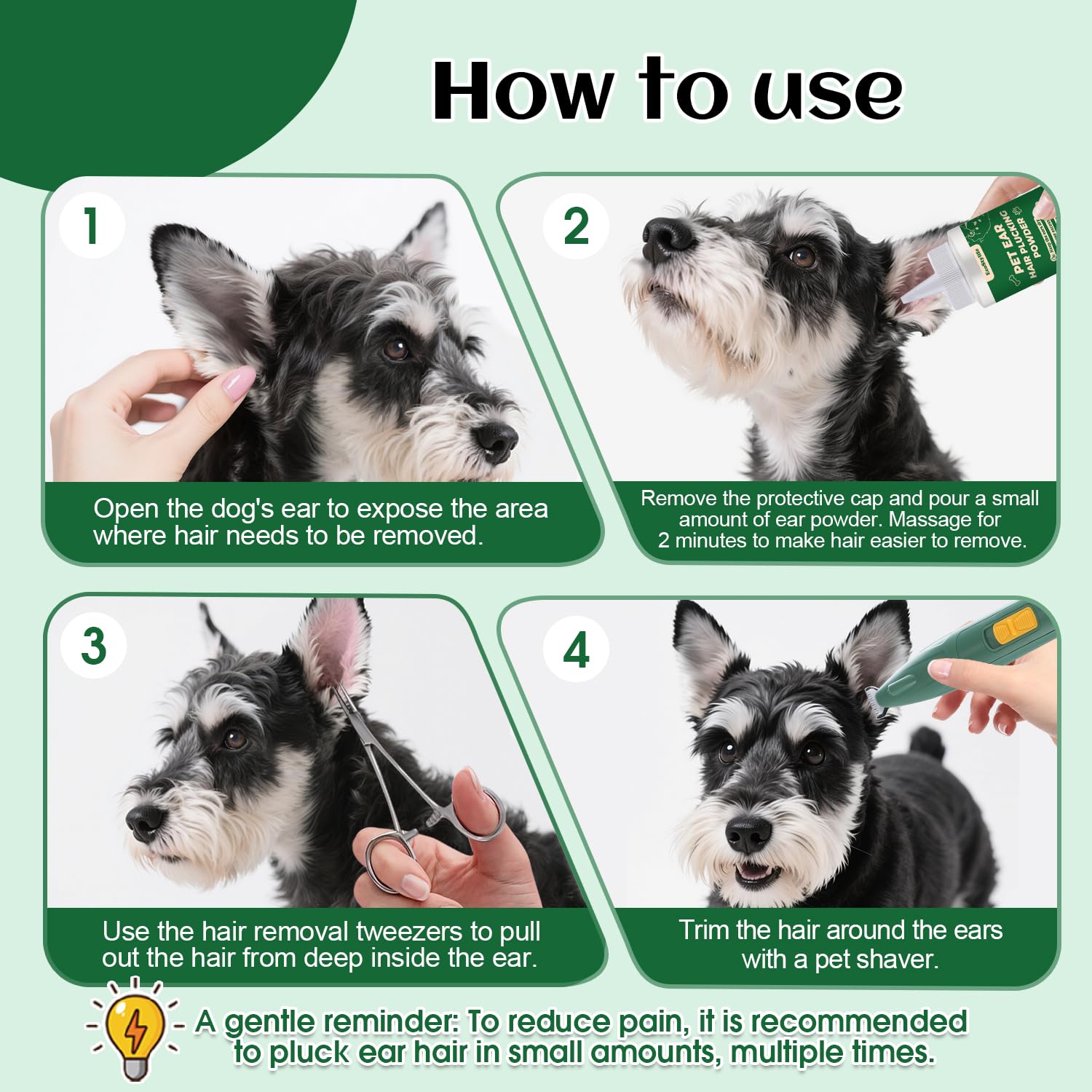 EcoStylife para Schnauzer y caniches, conjunto ideal de orejas.