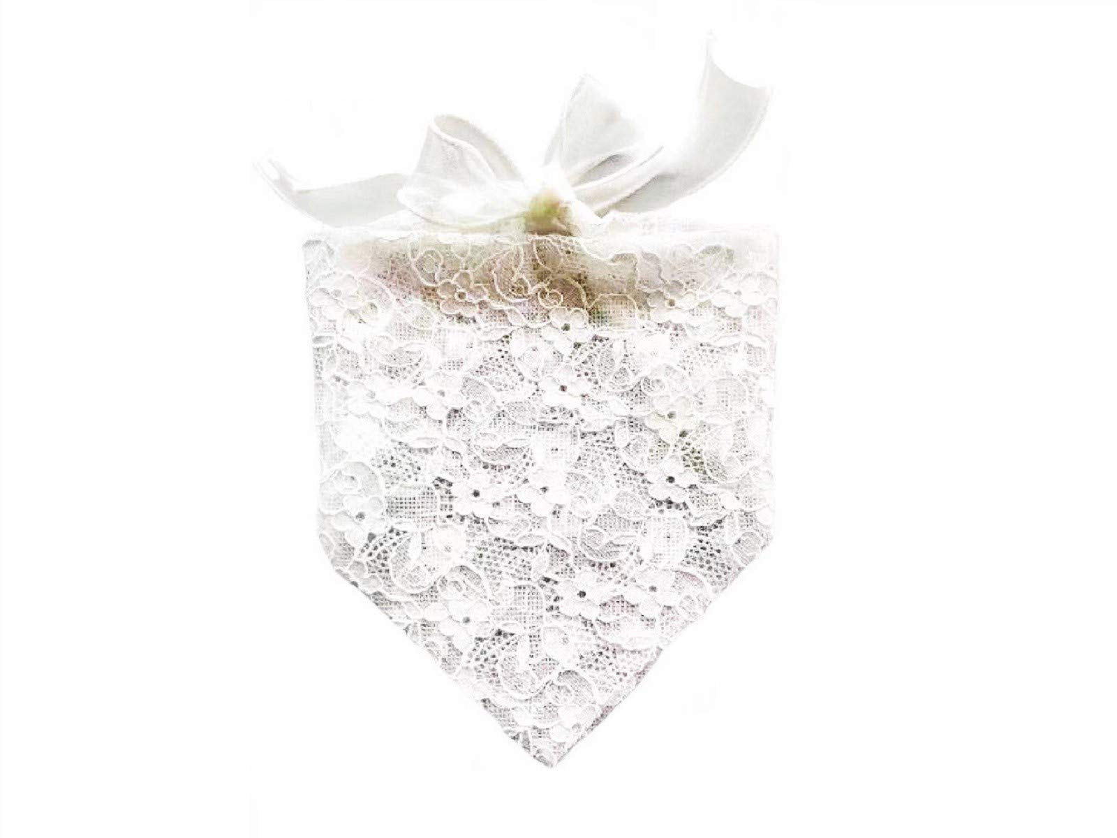 Bandana de boda EechicSpace en encaje blanco para sesión de fotos.