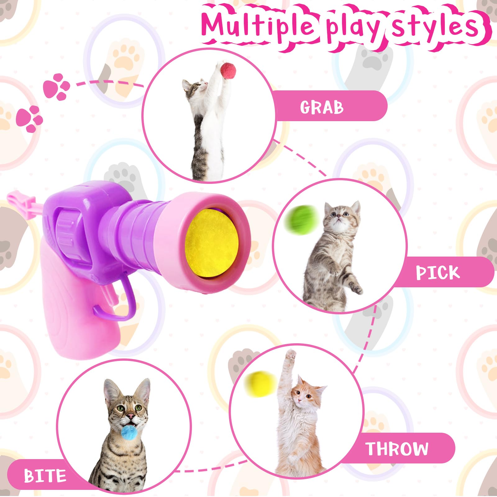 Ideas DIY con bolas pom pom Eerrhhaq para divertir al felino.