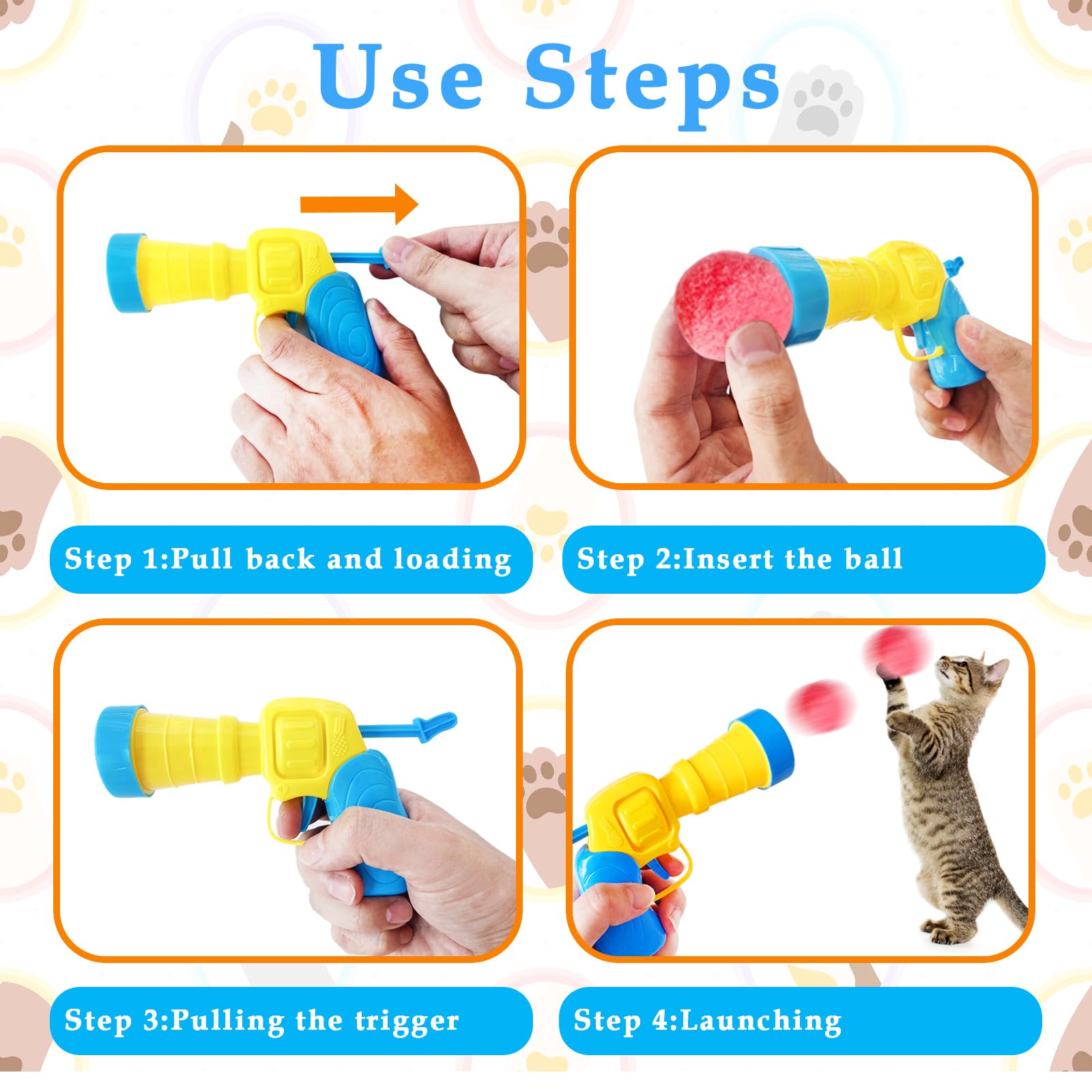 Lanzador interactivo para gatos Eerrhhaq, diseño silencioso.
