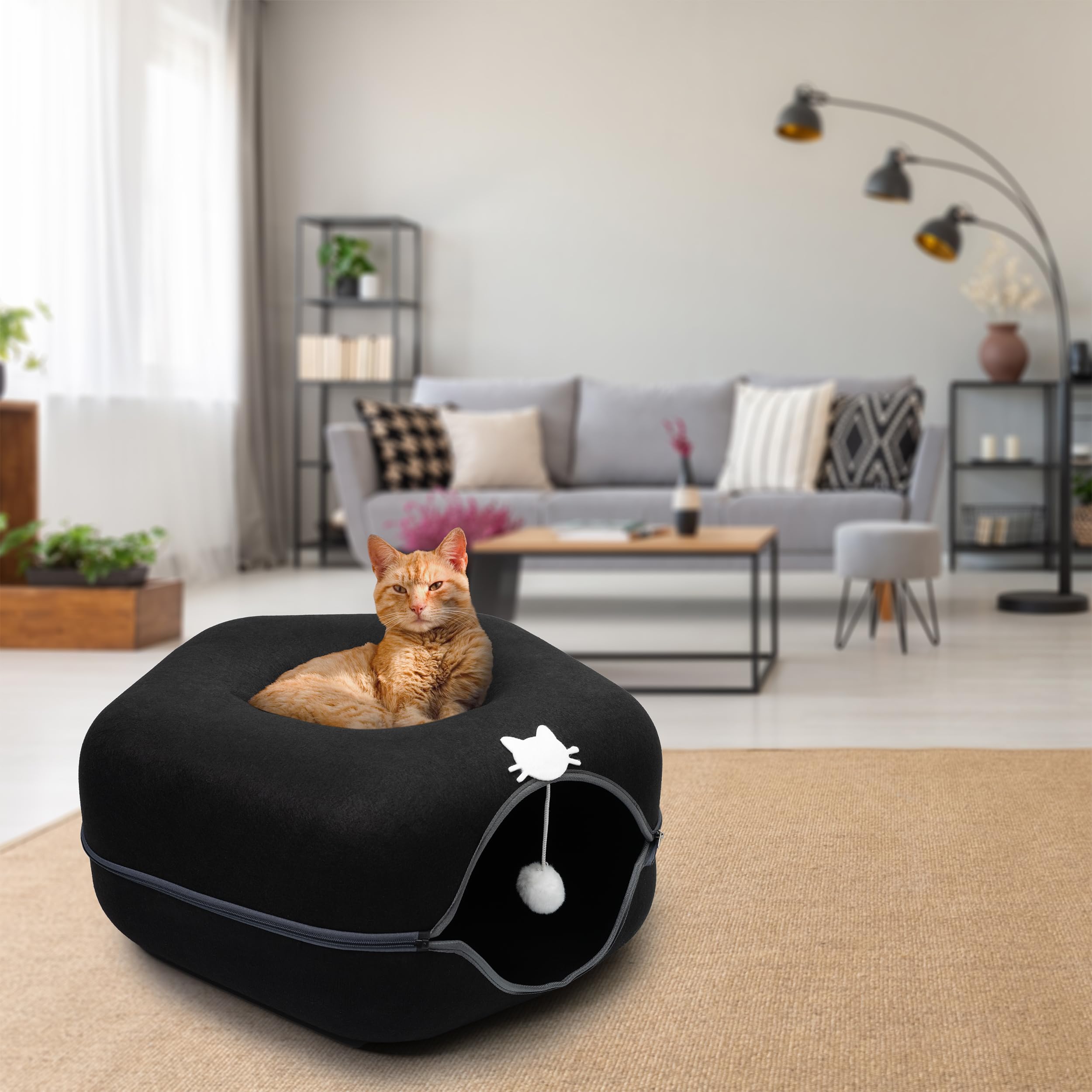 Cama dona EES para varios gatos y descanso cómodo.