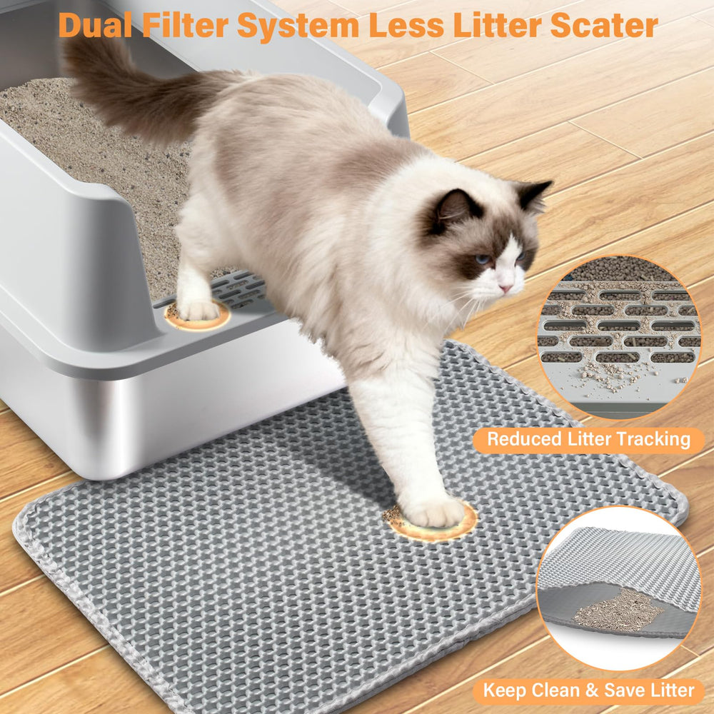 EGMEHOAD caja para gatos con control de olor en acero inoxidable
