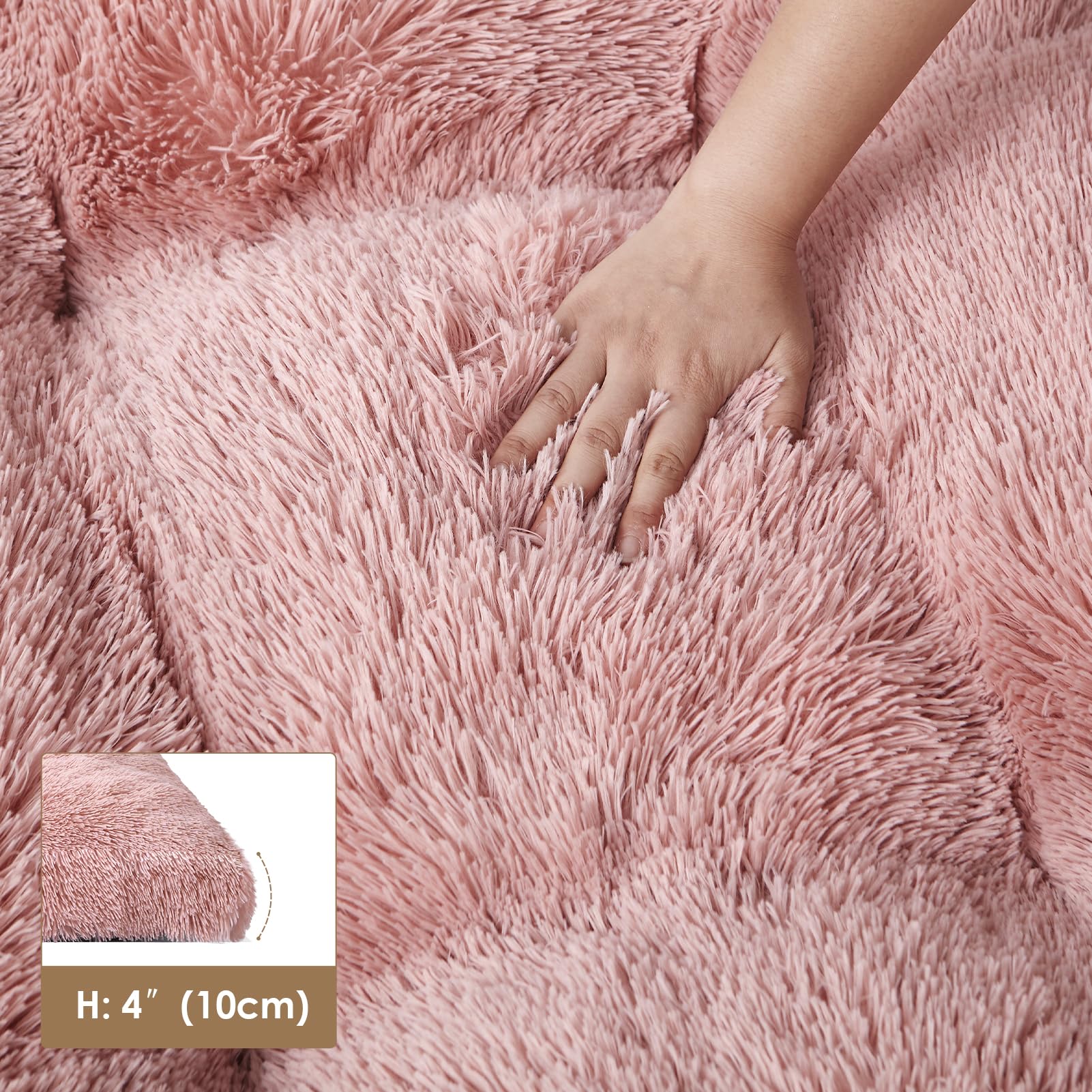 Detalle de borde suave de la cama EHEYCIGA XL rosa