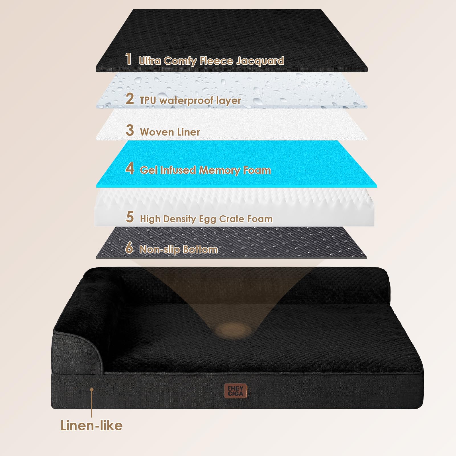 Base anti deslizante mantiene estable la cama en el suelo.