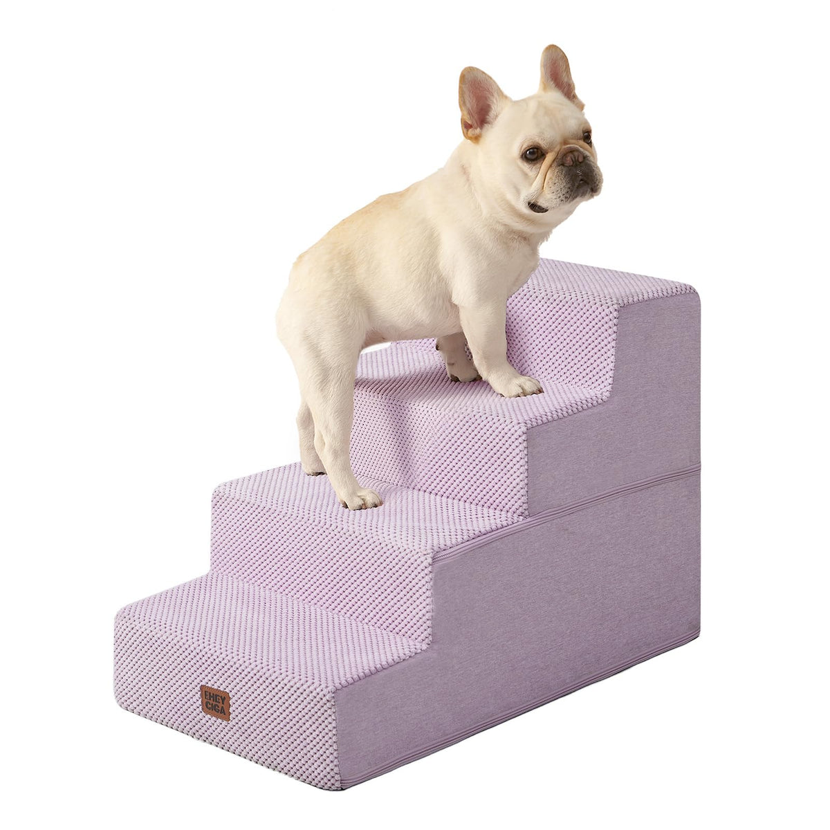 Escalera EHEYCIGA para perros junto a la cama, acceso cómodo para la mascota.